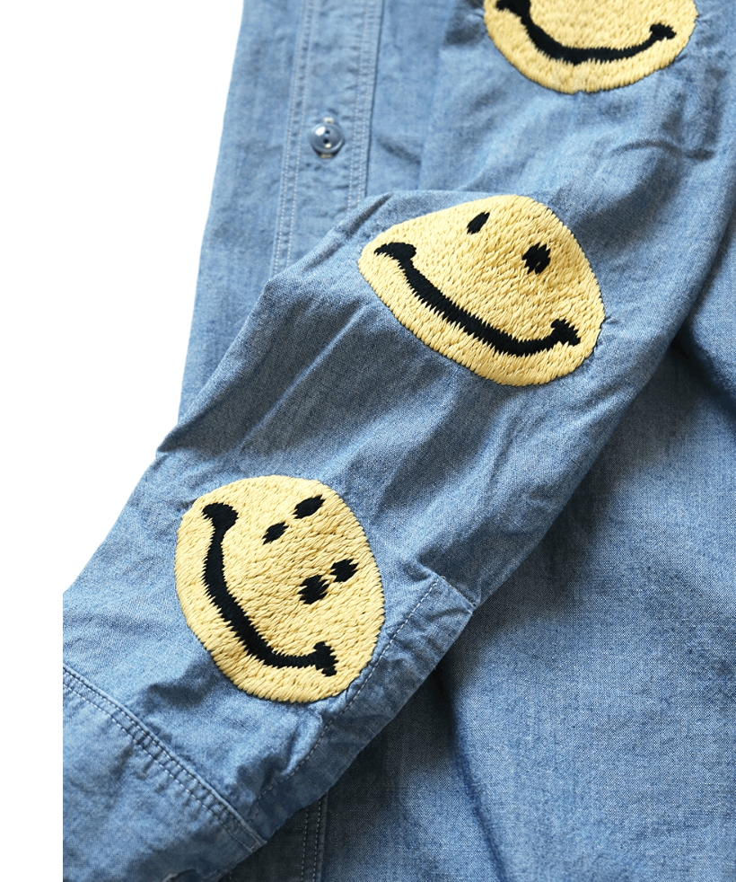 Kapital Kapital Chambray Smile Embroidery Work Shirt Size US L / EU 52-54 / 3 - 4 Thumbnail