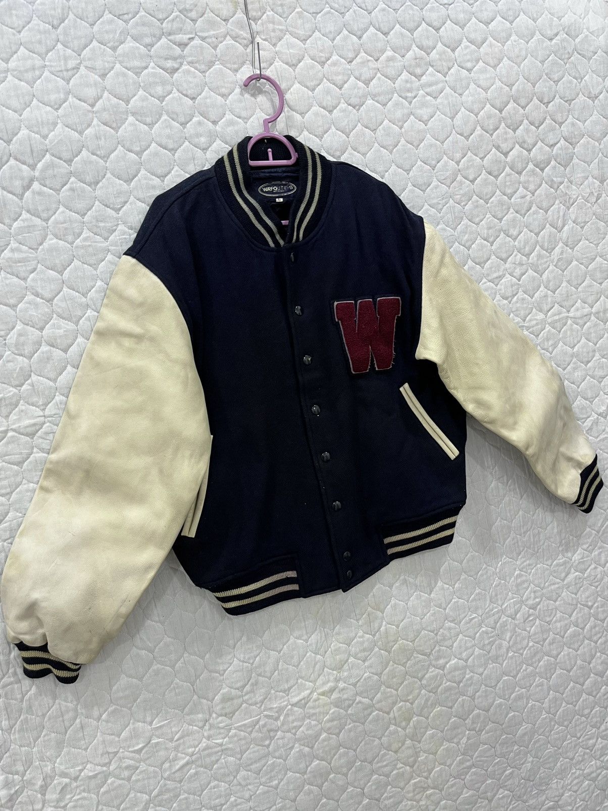 Japanese Brand L. WAYOUT LEATHER VARSITY HYPEBEAST JACKET Size US L / EU 52-54 / 3 - 3 Thumbnail