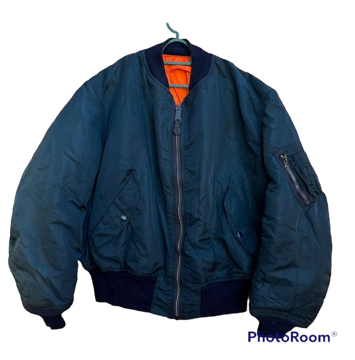 Alpha Industries (A94). VINTAGE ALPHA INDUSTRIES RIVERSILBLE BOMBER JACKET Size US M / EU 48-50 / 2 - 1 Thumbnail
