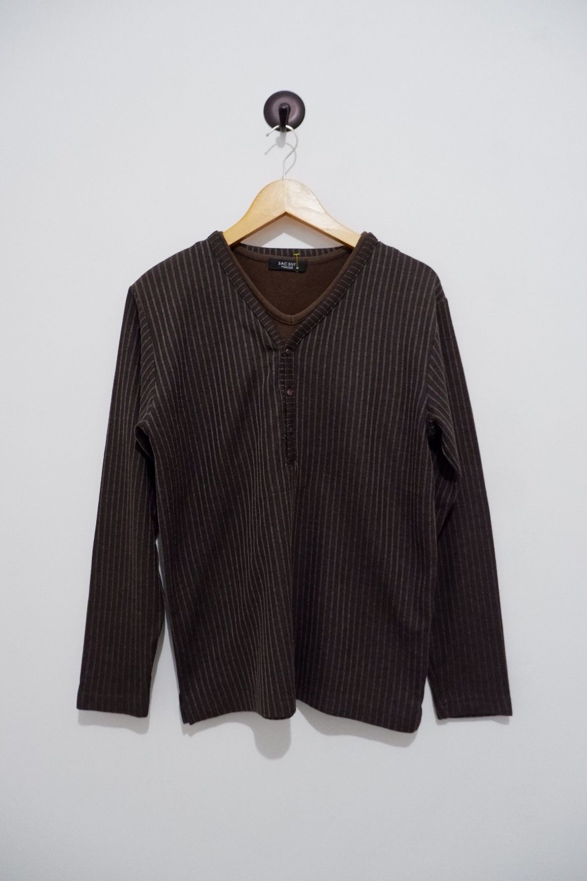 Pre-owned Yohji Yamamoto Sacsny Ysaccs  Double Layer L/s In Brown