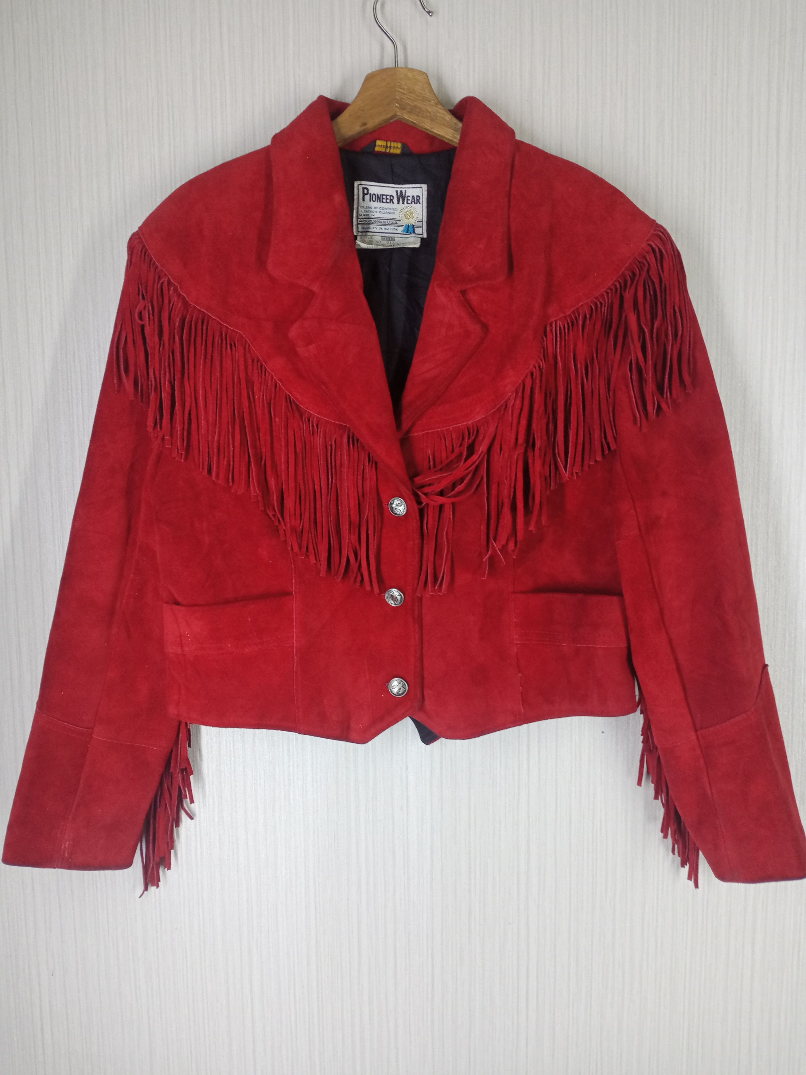Pioneer Wear　レッド　スエード　フリンジ　ジャケット Pioneer Wear Red Fringe Leather Jacket ジャケット・アウター
