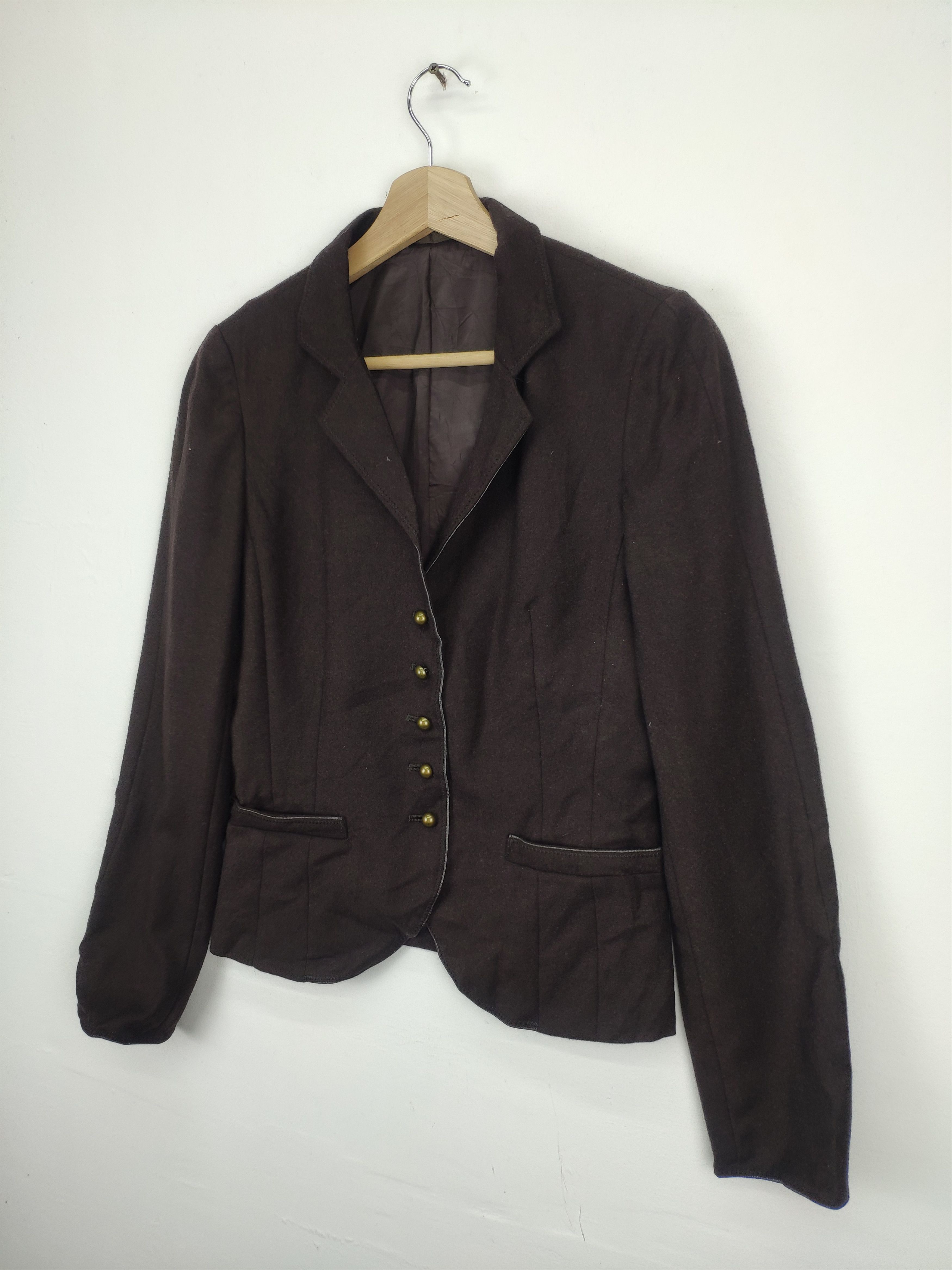 Designer × Japanese Brand Vintage Wool Cardigan Blazer Jacket Balenciaga Style Size S / US 4 / IT 40 - 5 Thumbnail