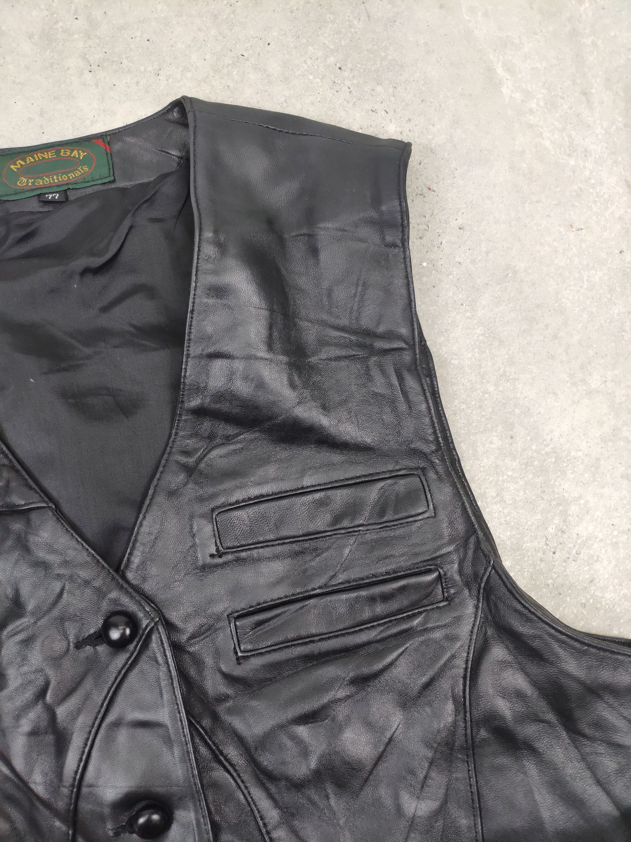 Vintage Vintage Leather Vest Sheepskin by Maine Bay Size S / US 4 / IT 40 - 3 Thumbnail