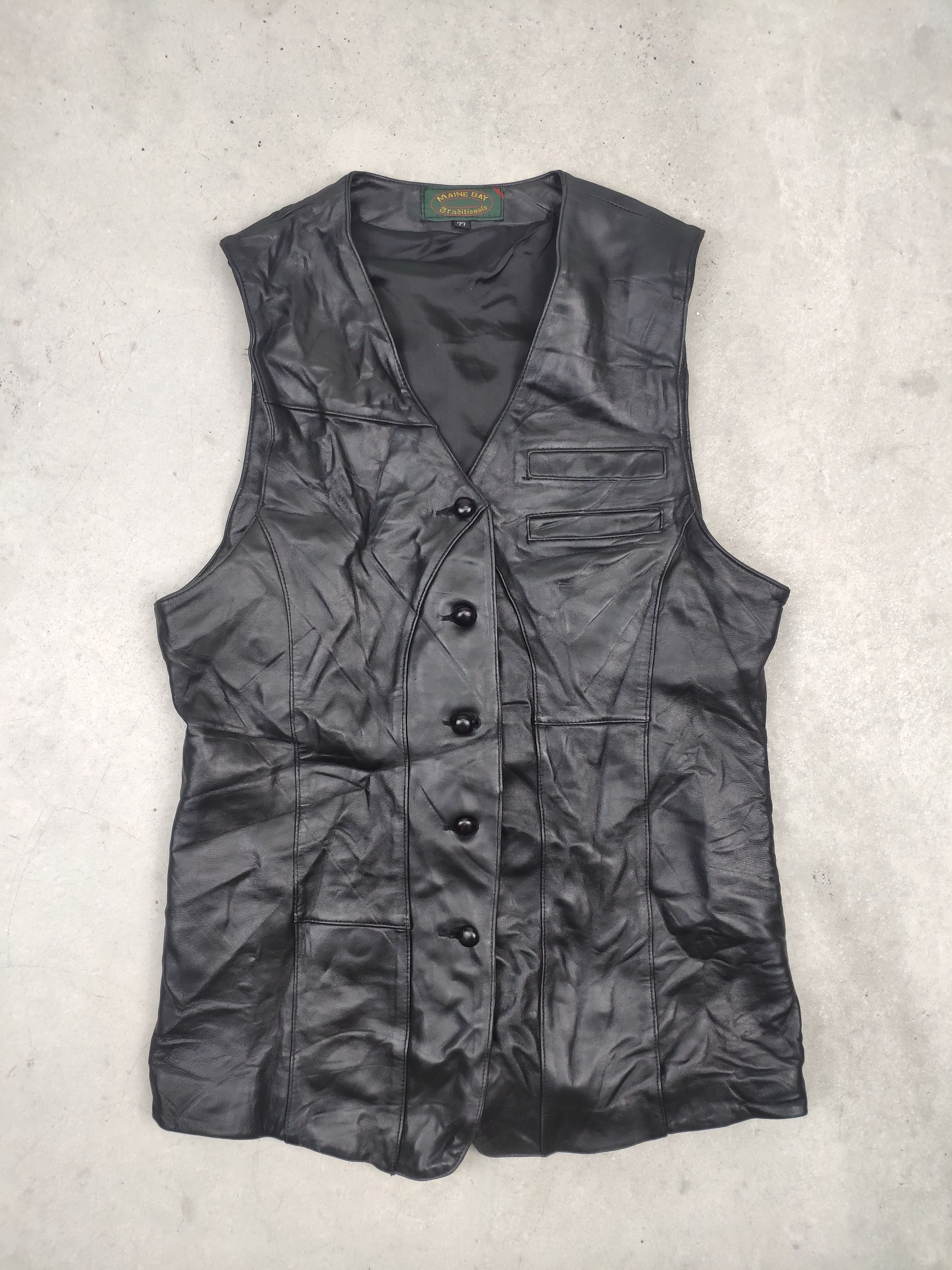 Vintage Vintage Leather Vest Sheepskin by Maine Bay Size S / US 4 / IT 40 - 1 Thumbnail