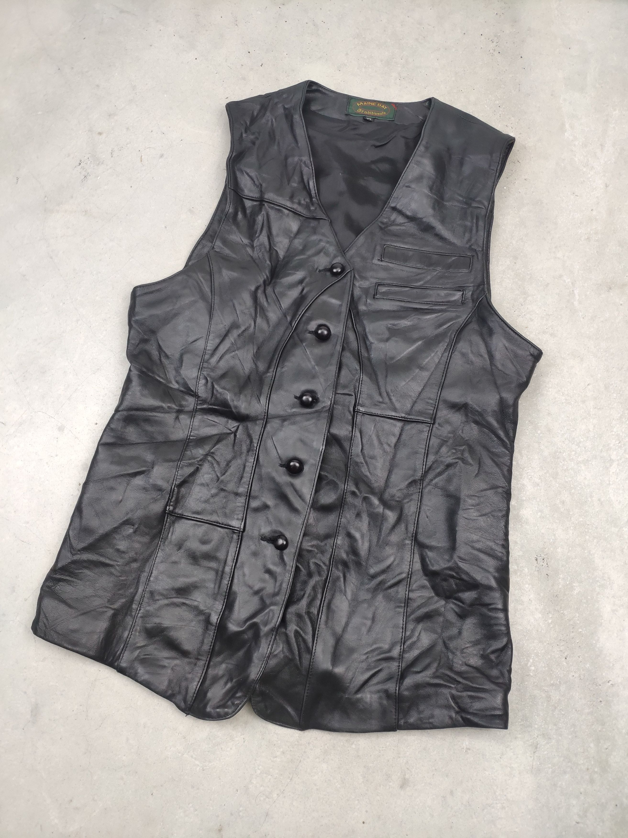 Vintage Vintage Leather Vest Sheepskin by Maine Bay Size S / US 4 / IT 40 - 2 Thumbnail
