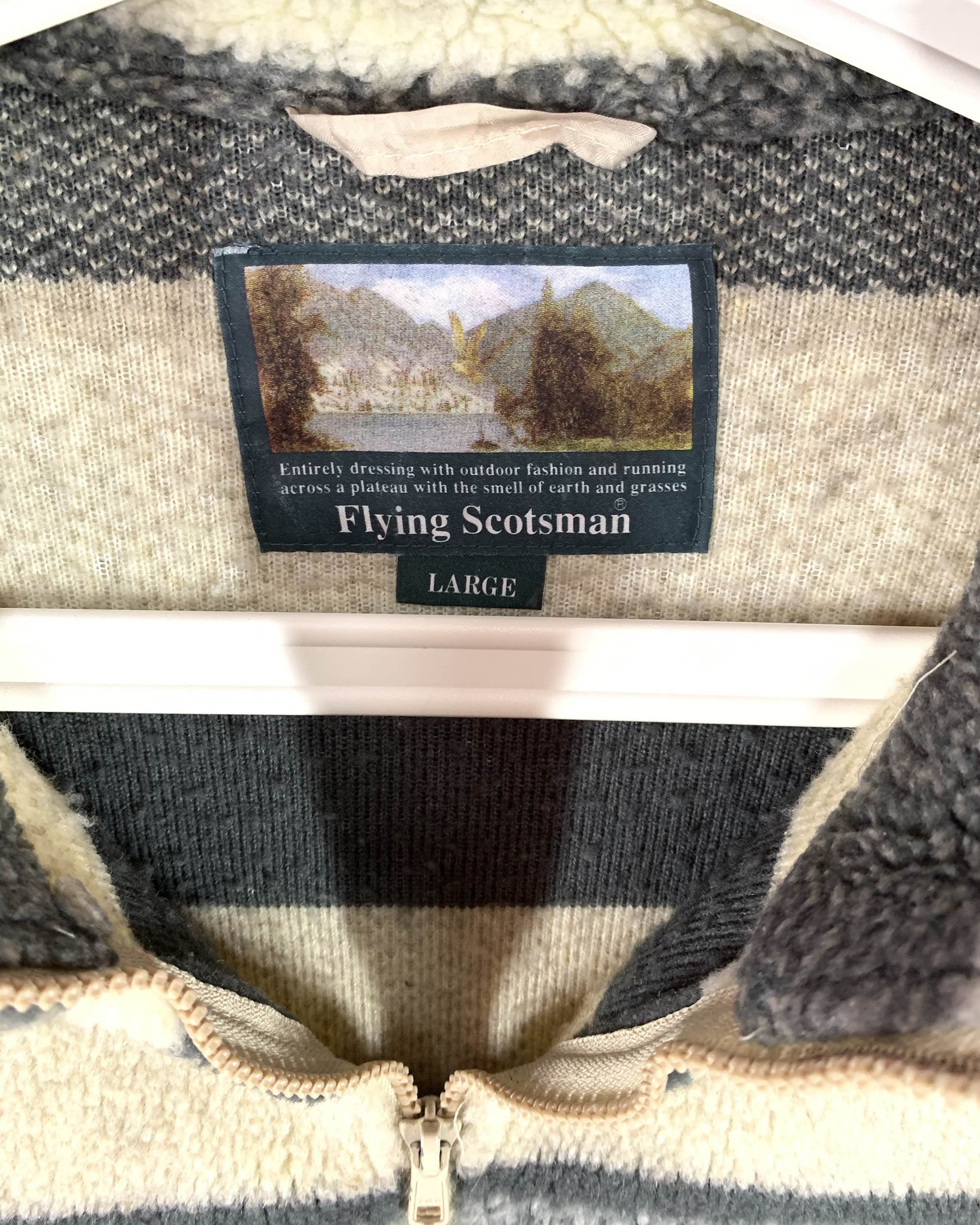 Designer × Japanese Brand × OVER THE STRiPES Flying scotsman stripe fleece pullover Size US L / EU 52-54 / 3 - 4 Thumbnail