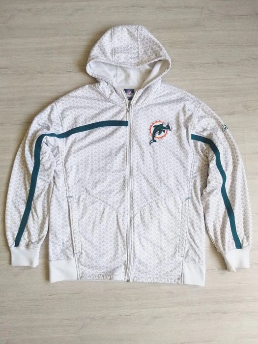 Vintage Rare Reebok NFL Miami Dolphins Embroidered Zip up 