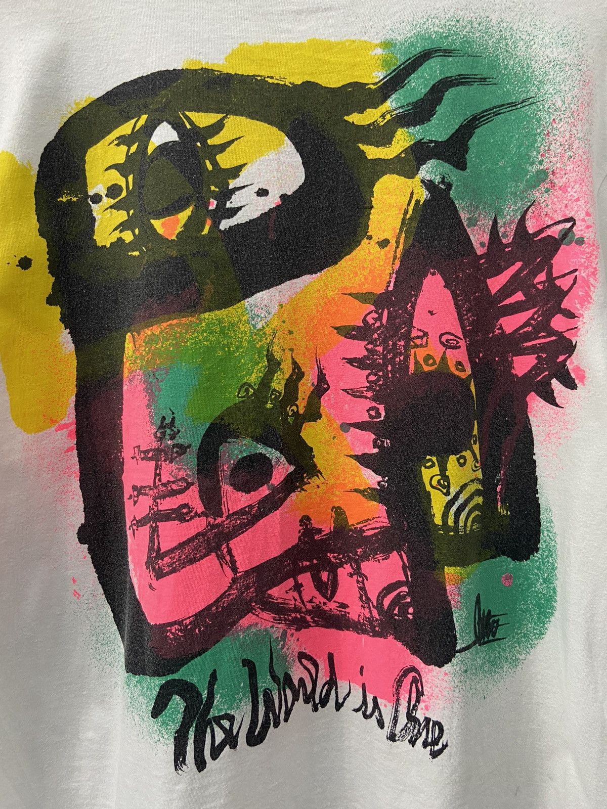 Vintage Vintage 90’s Pop Art Eye The World Is Lie Illustration Tee Size US L / EU 52-54 / 3 - 8 Thumbnail