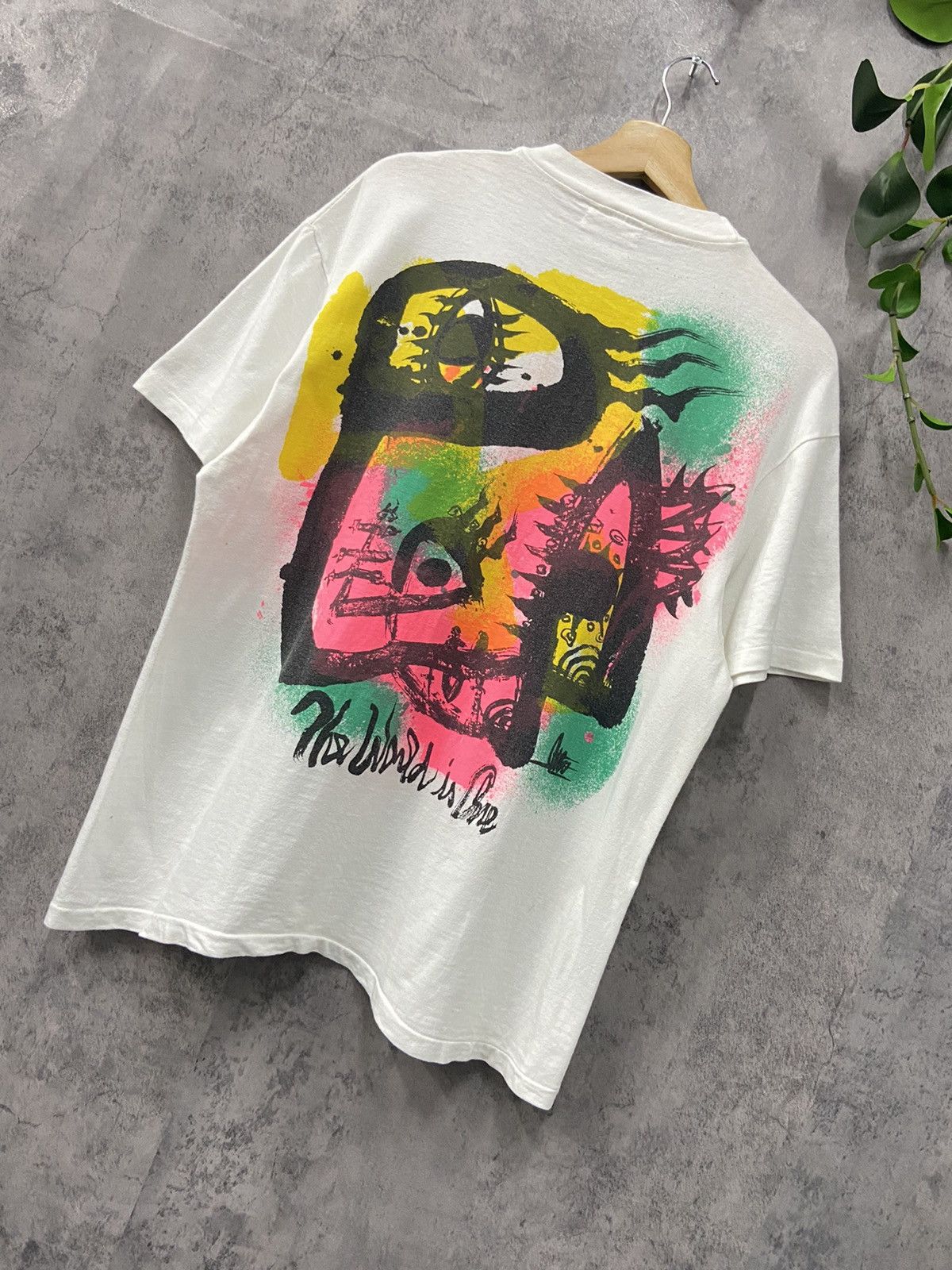 Vintage Vintage 90’s Pop Art Eye The World Is Lie Illustration Tee Size US L / EU 52-54 / 3 - 3 Thumbnail