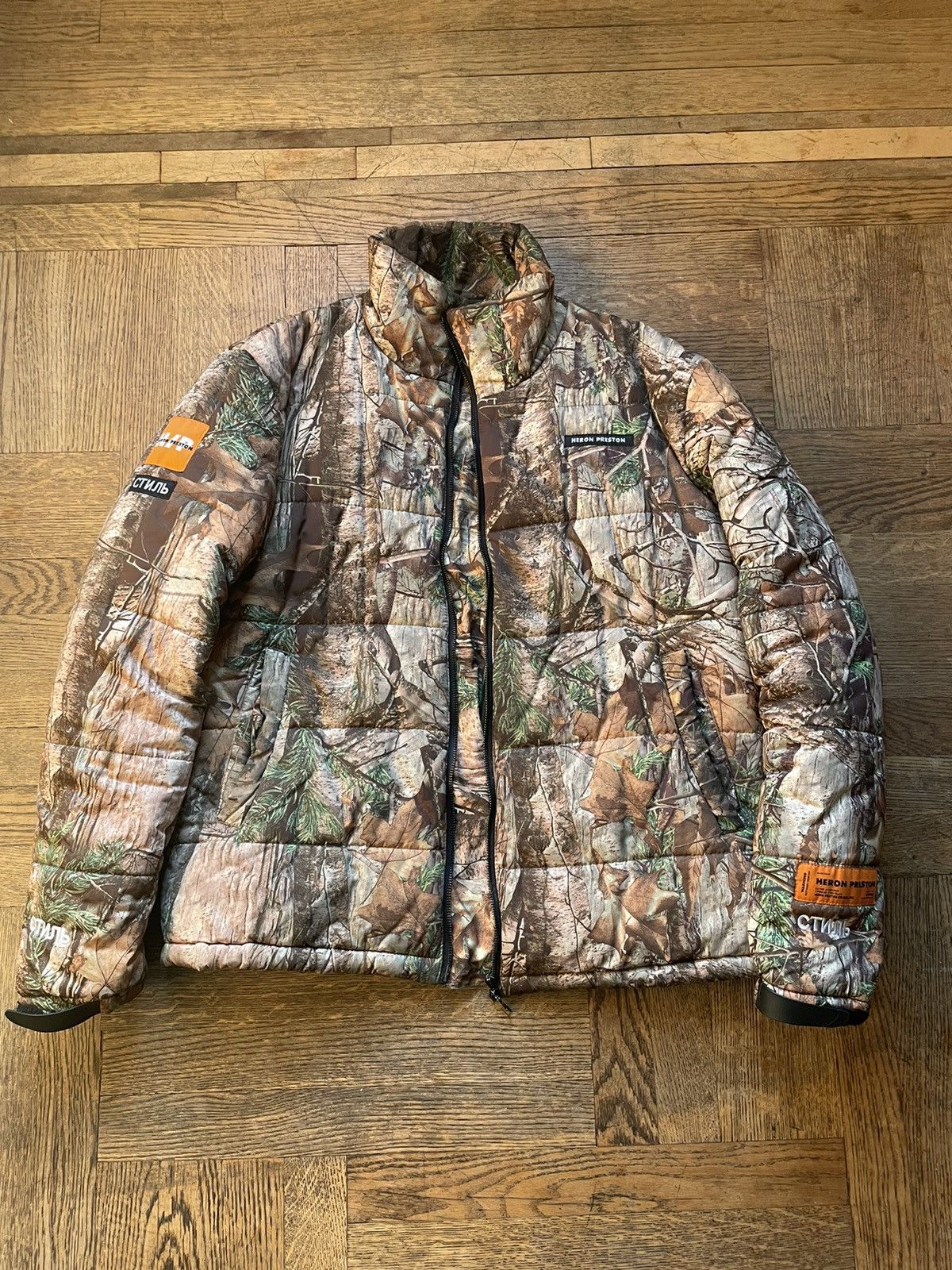 image of Heron Preston Hunting Camo Puffer, Men's (Size Small)