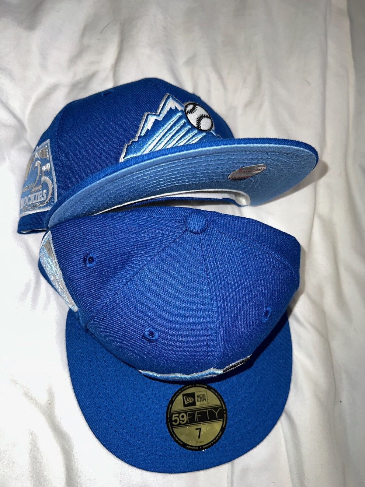 New Era Exclusive Colorado Rockies Fitted Blue Rockies Icy Blue SZ 8 Size ONE SIZE - 7 Thumbnail