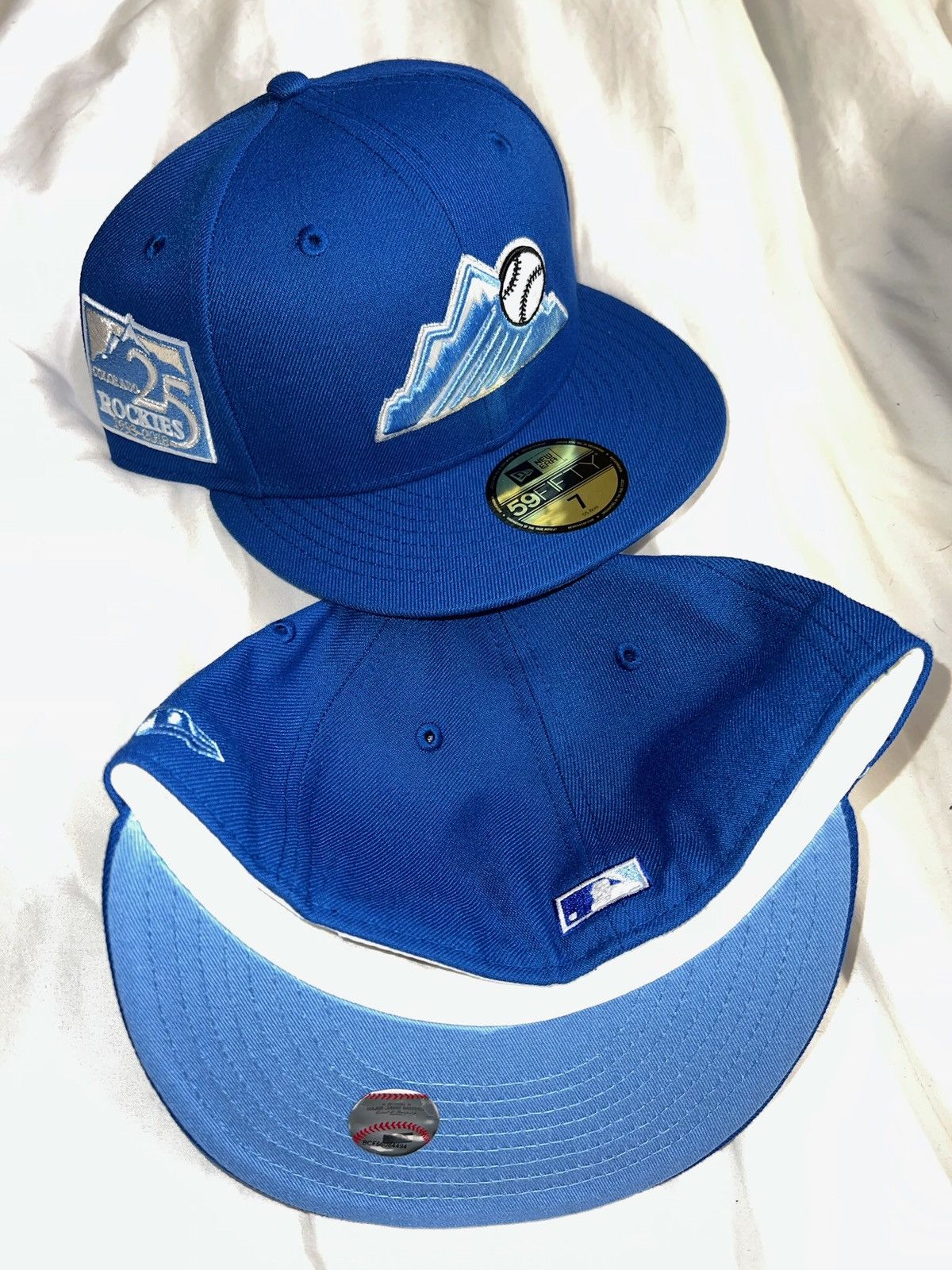 New Era Exclusive Colorado Rockies Fitted Blue Rockies Icy Blue SZ 8 Size ONE SIZE - 3 Thumbnail