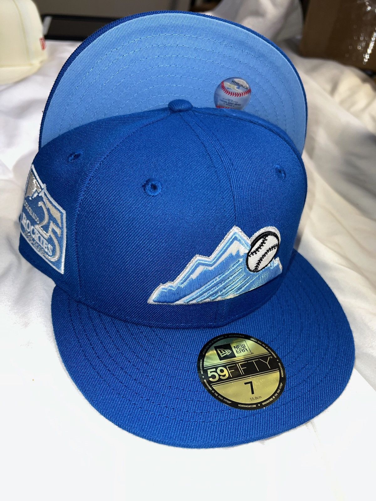 New Era Exclusive Colorado Rockies Fitted Blue Rockies Icy Blue SZ 8 Size ONE SIZE - 4 Thumbnail