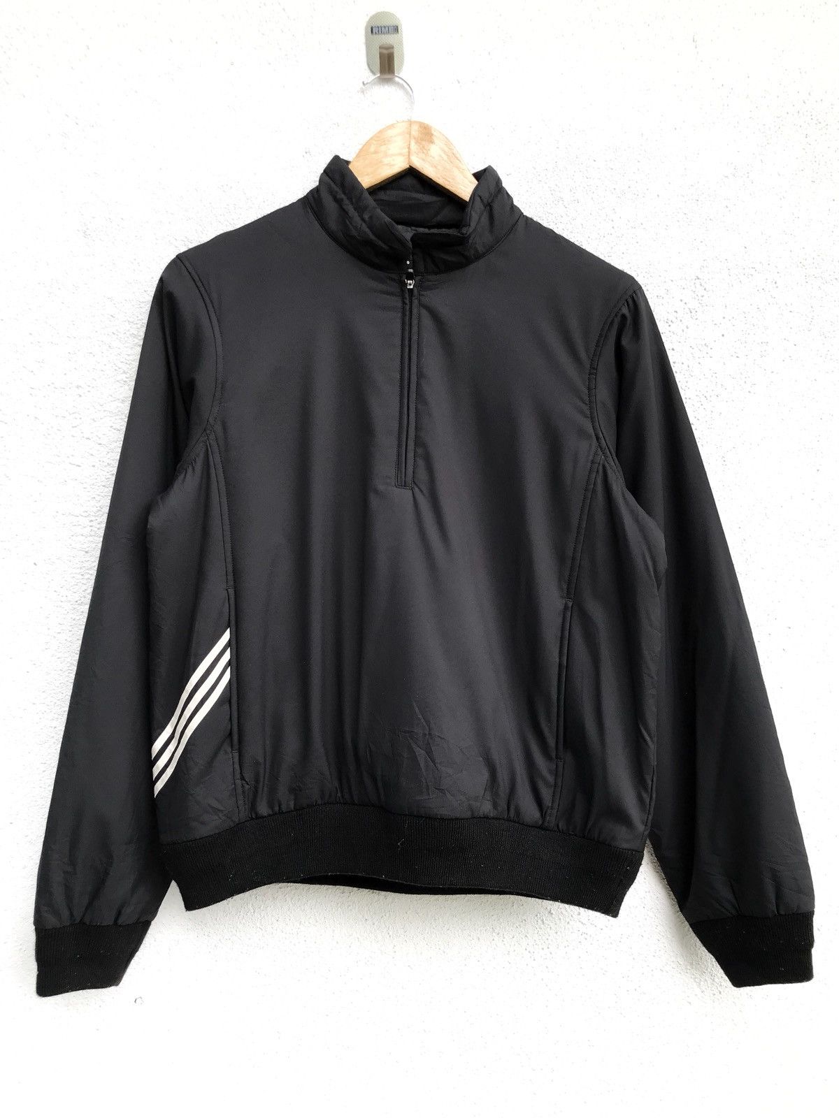 Adidas Quilted Adidas Black Half Zipper Pullover Jacket Size US L / EU 52-54 / 3 - 1 Thumbnail