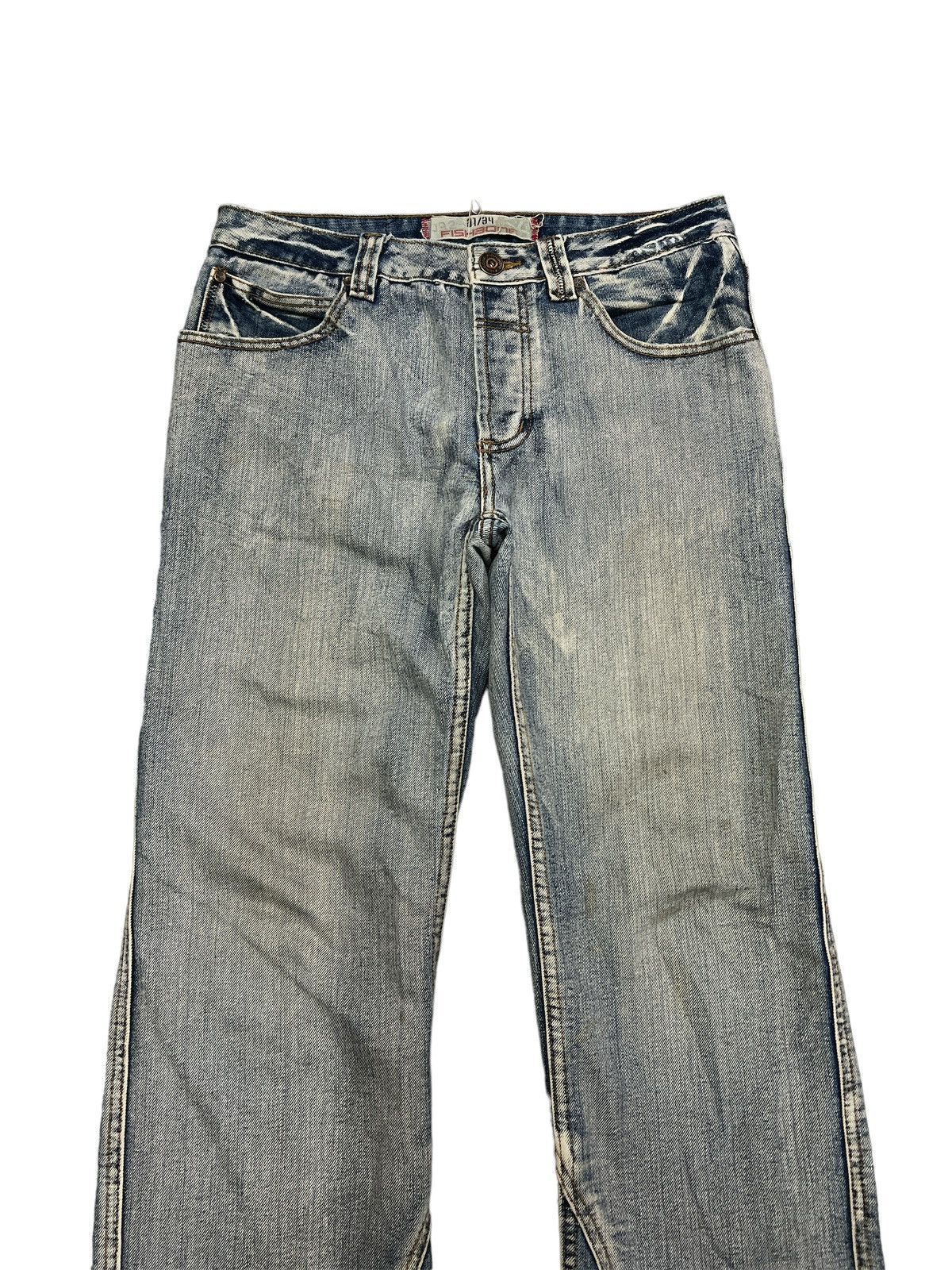 Japanese Brand SICK🔥FISHBONE WASHED DISTRESSED DENIM PANT Size US 31 - 3 Thumbnail