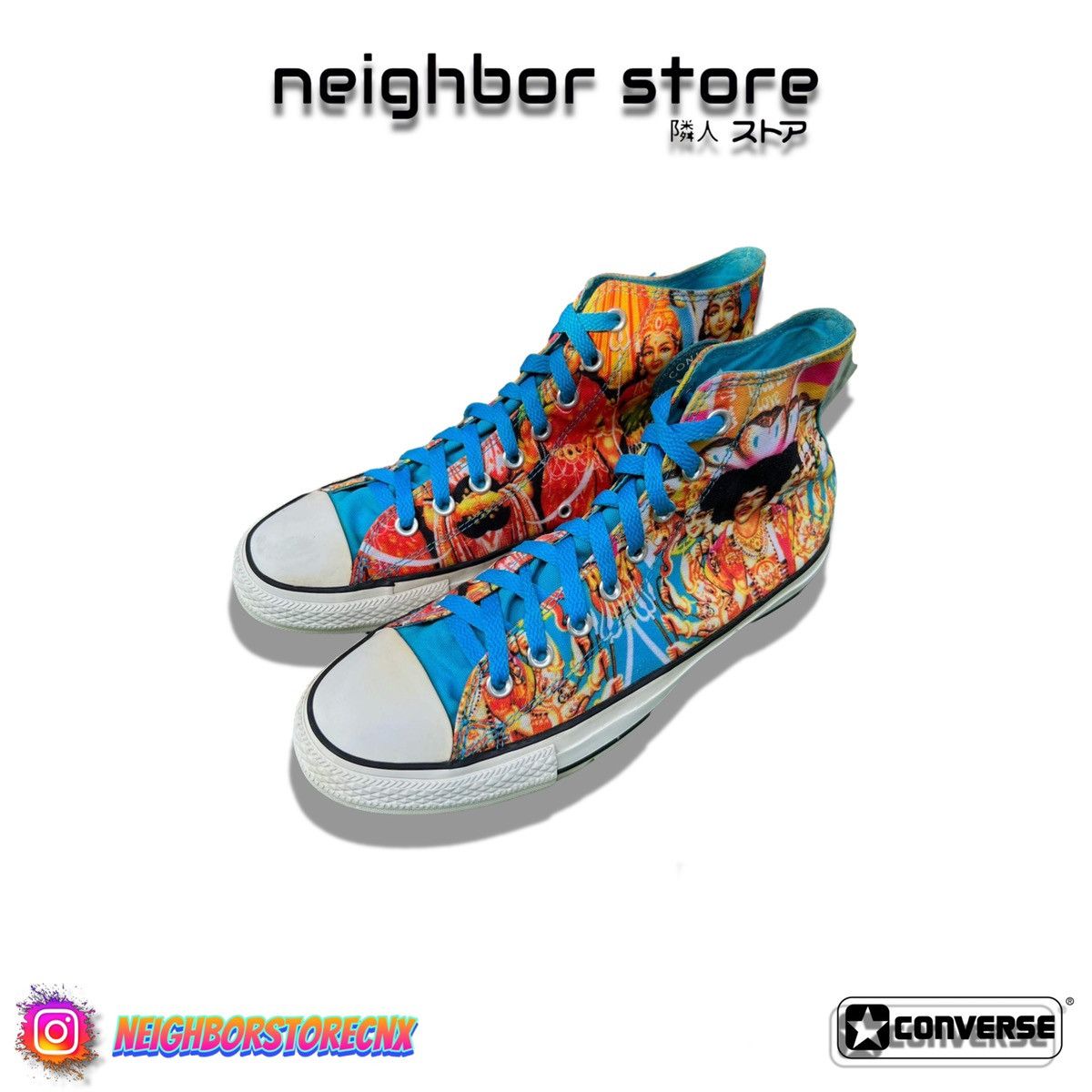 Converse × Vintage Jimi Hendrix Converse All Star Chuck Taylor Hi Top Sneakers Size US 9.5 / EU 42-43 - 1 Thumbnail