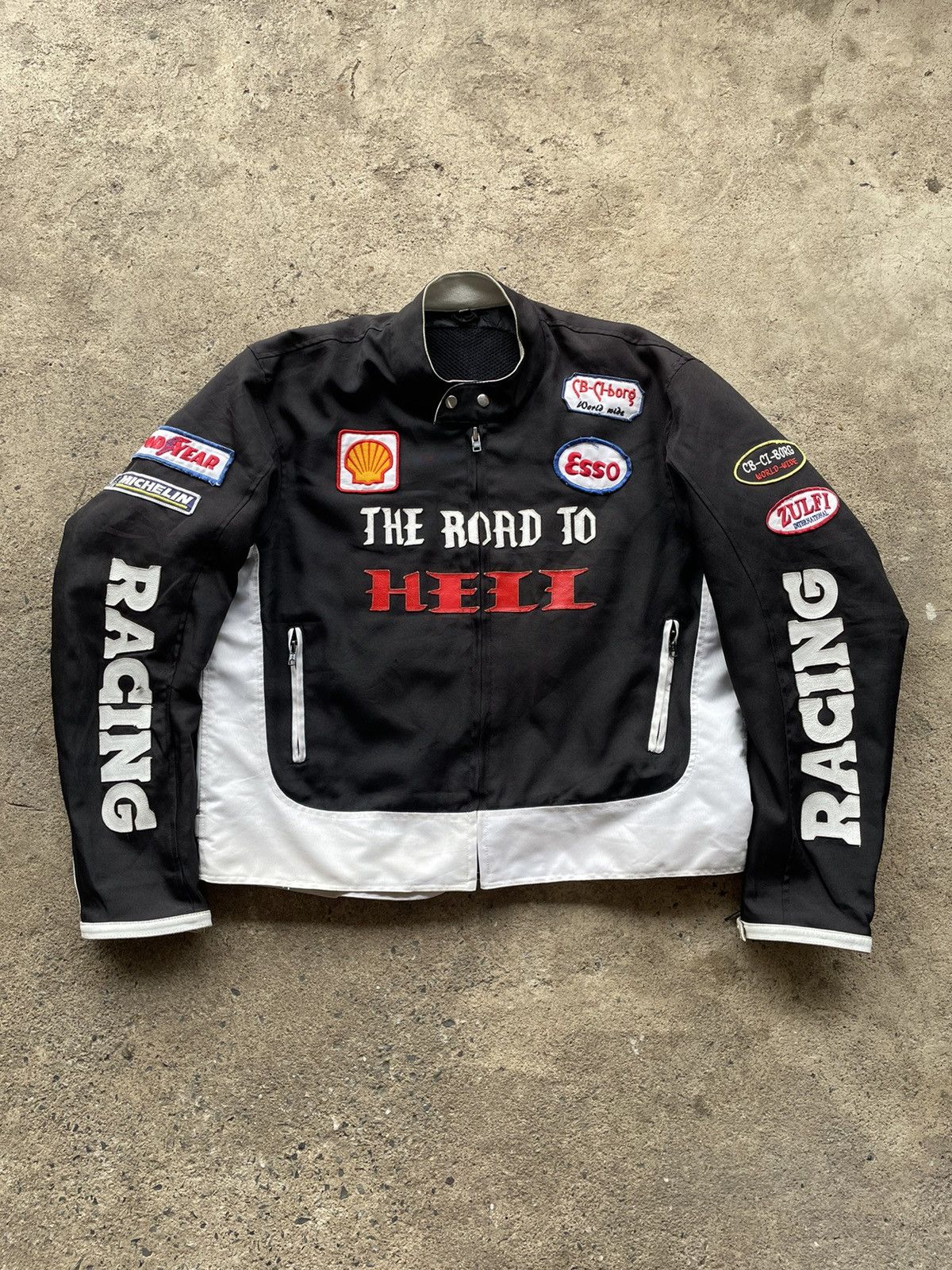 Pre-owned Leather Jacket X Moto The Road To Hell Racing Jacket Hype In Black