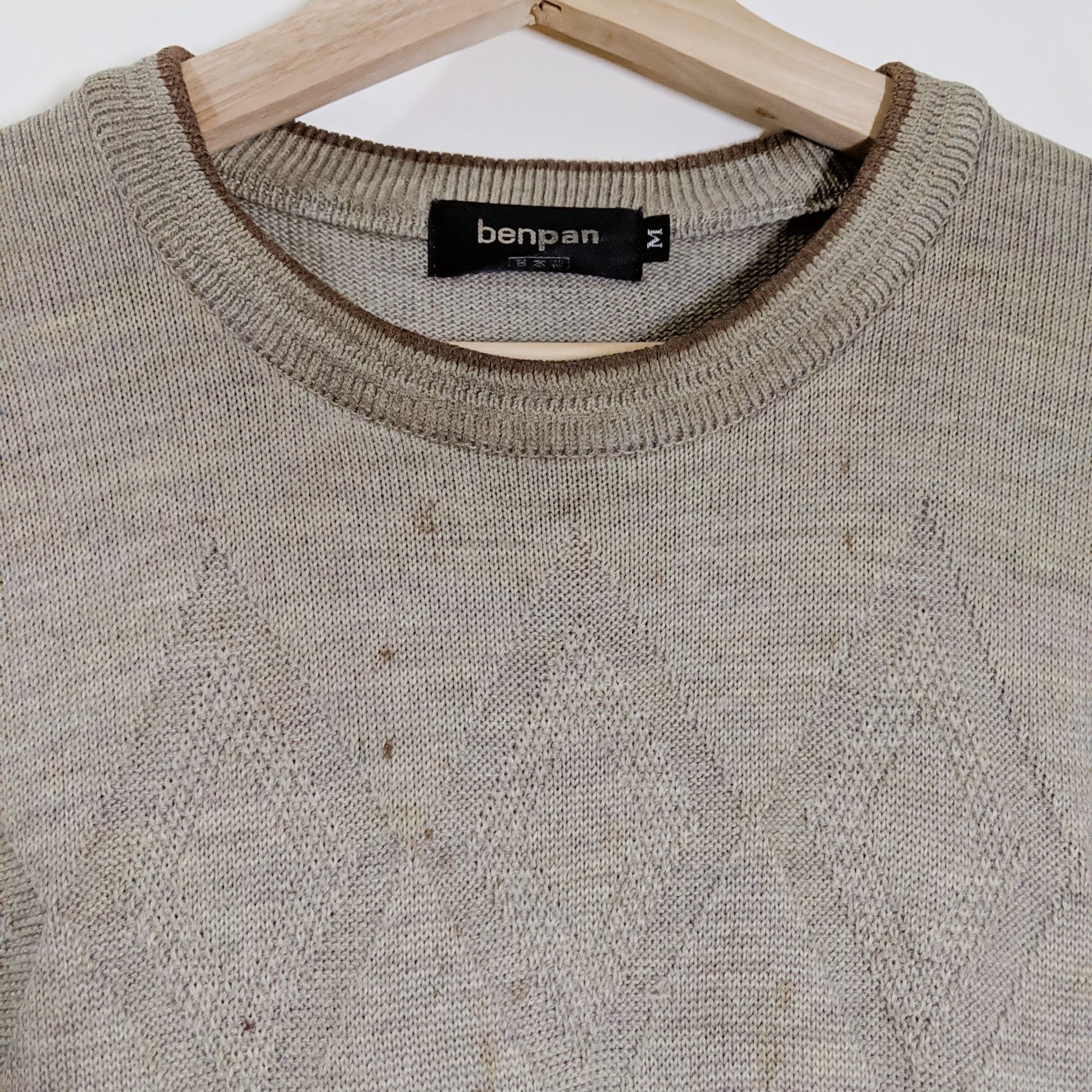 Homespun Knitwear × Japanese Brand Vintage Benpan Diamond Knitwear Sweater Size US M / EU 48-50 / 2 - 6 Thumbnail