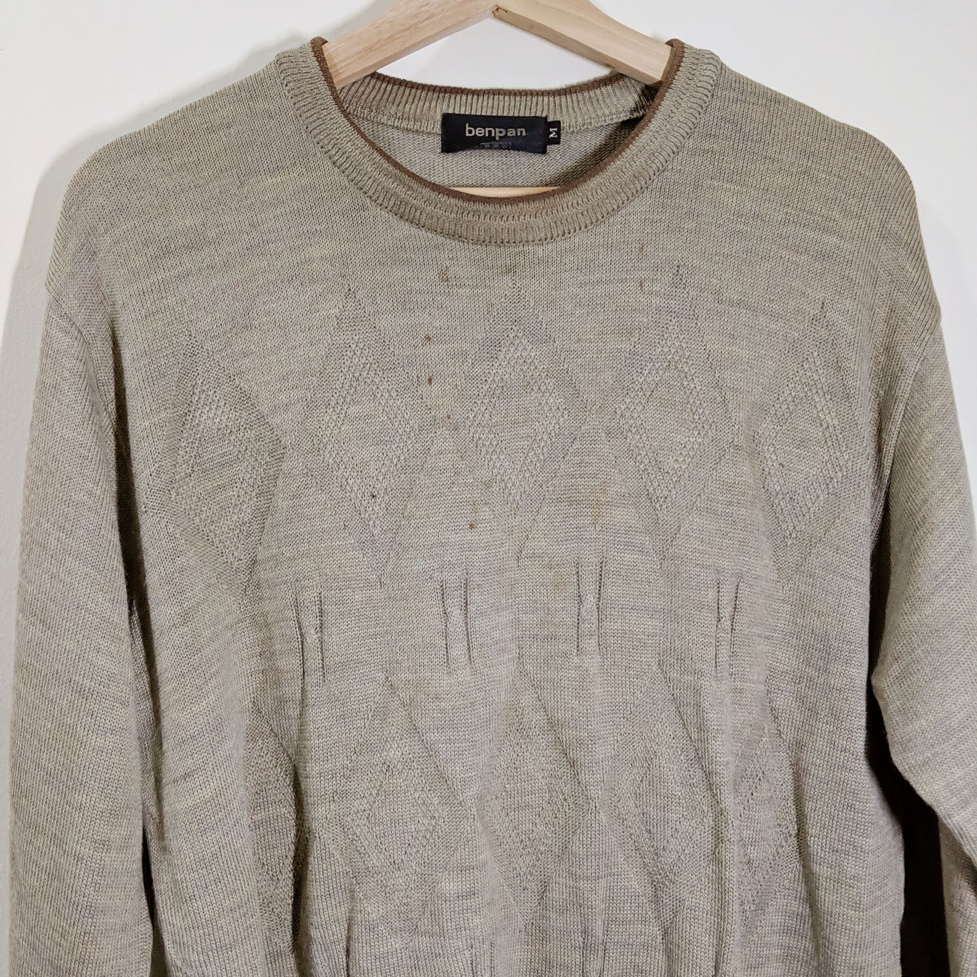 Homespun Knitwear × Japanese Brand Vintage Benpan Diamond Knitwear Sweater Size US M / EU 48-50 / 2 - 3 Thumbnail