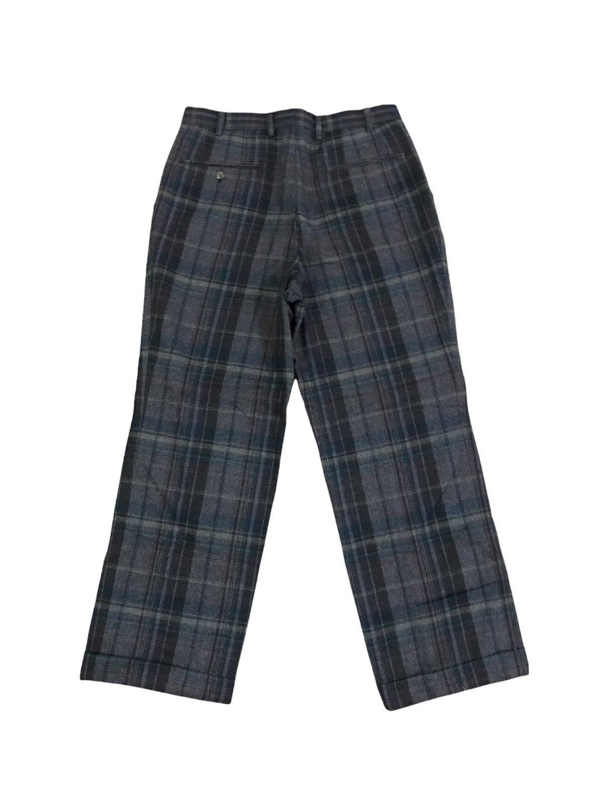 Japanese Brand × Vintage Vintage Skybrain Wool Baggy Wide Leg Checkered Plaid Pants Size US 29 - 2 Thumbnail