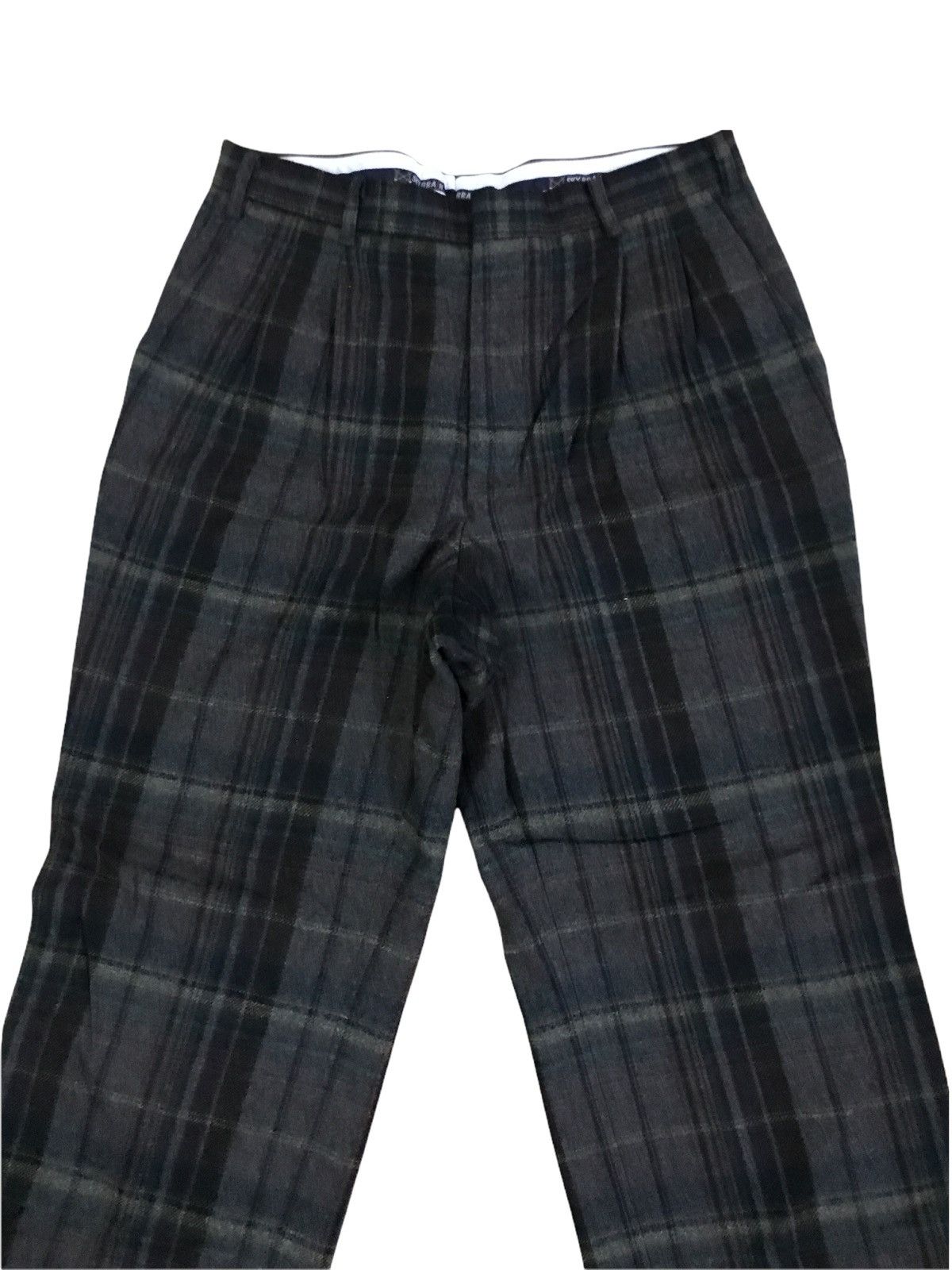 Japanese Brand × Vintage Vintage Skybrain Wool Baggy Wide Leg Checkered Plaid Pants Size US 29 - 3 Thumbnail