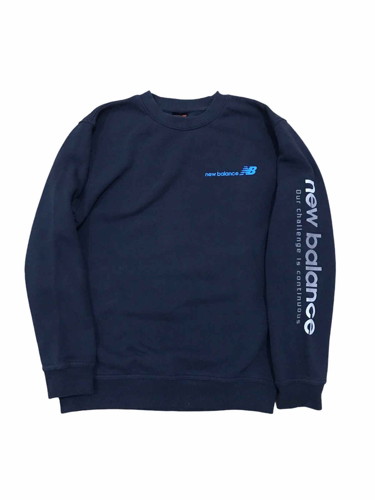 New Balance New Balance Navy Sweatshirt Big Logo Streetwear Casual Wear Size US S / EU 44-46 / 1 - 1 Thumbnail