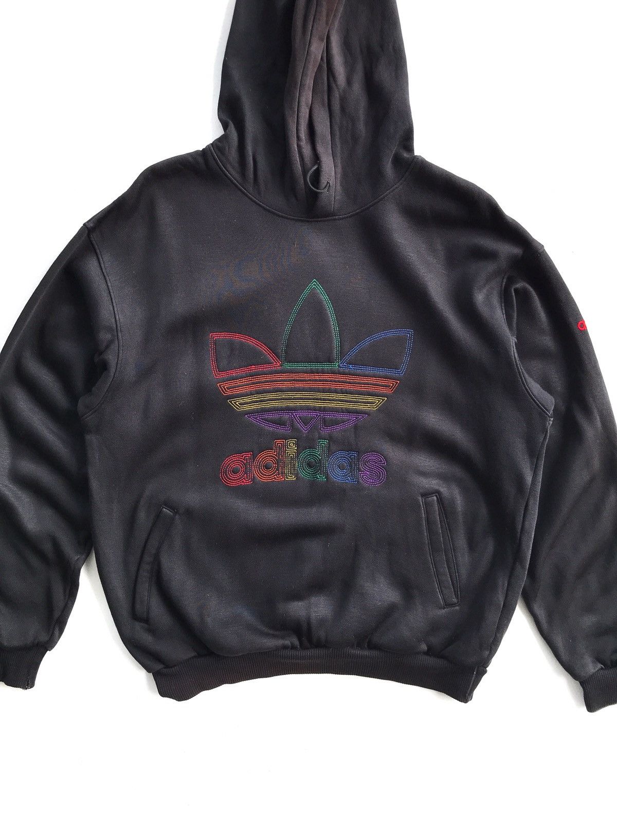 Adidas Vintage 90s Adidas Big Logo Colourful Hoodie Sweatshirt Size US M / EU 48-50 / 2 - 2 Thumbnail