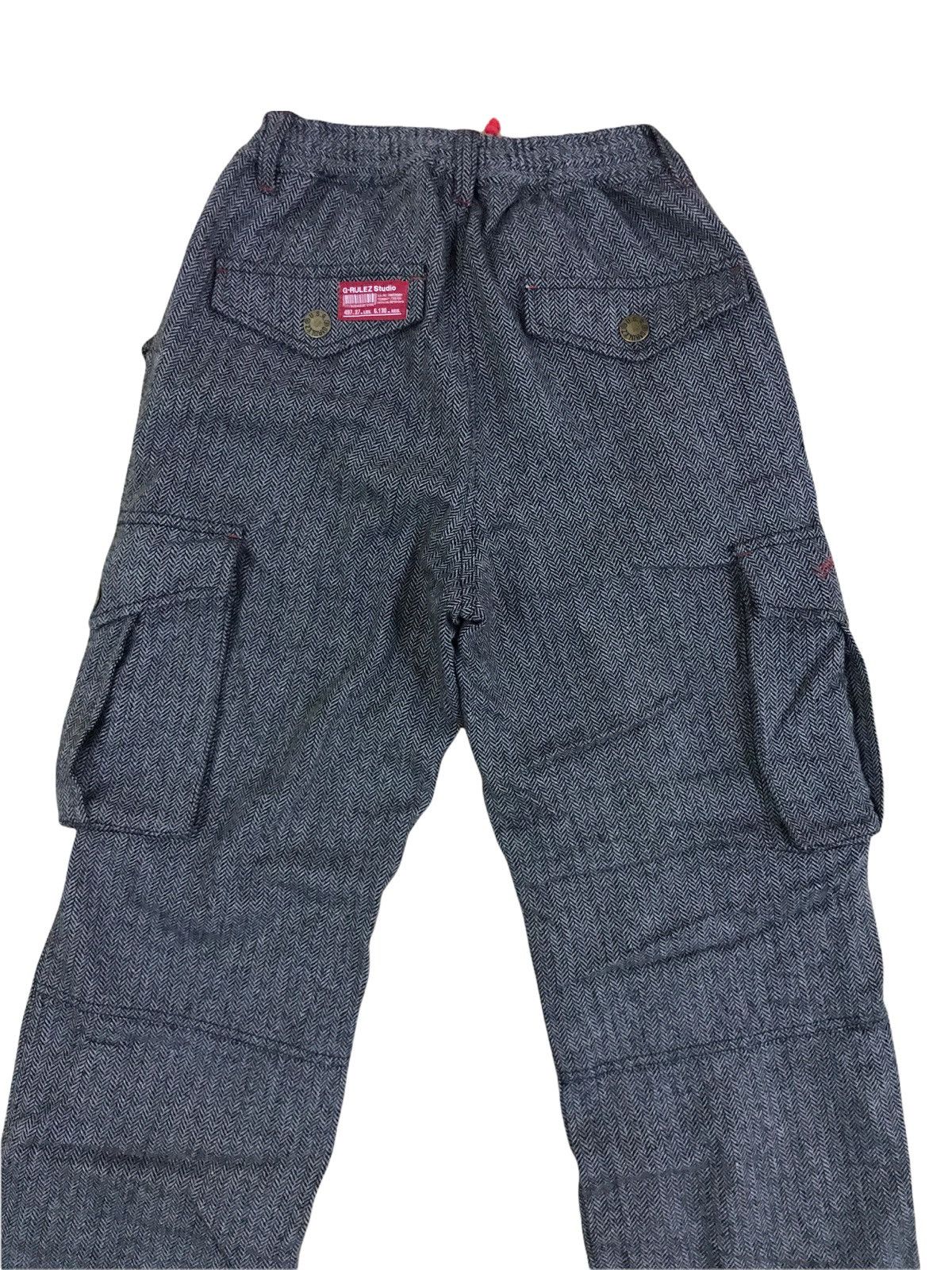 Japanese Brand Japanese Brand G Rulez Studio Cargo Wool Herringbone Pants Size US 27 - 3 Thumbnail