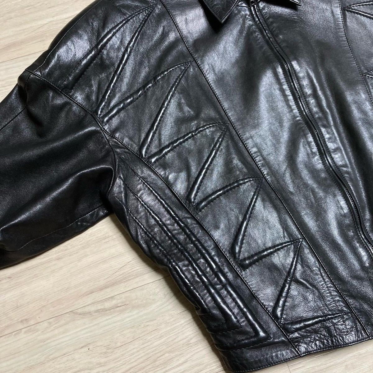 80s Claude Montana Embossed Spike Lamb Leather Jacket