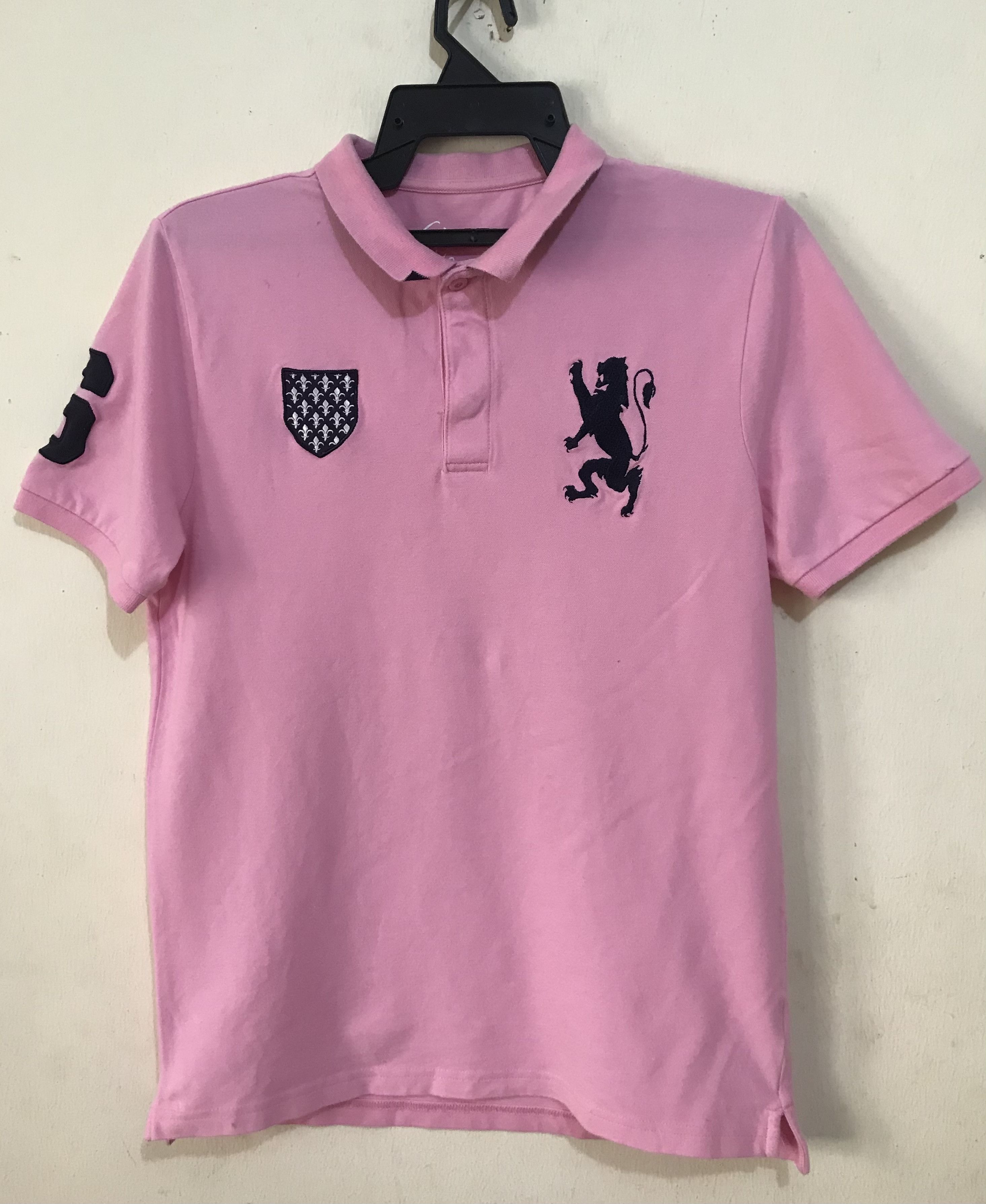 image of Giordano Polo Embroidered Design in Pink, Men's (Size Medium)