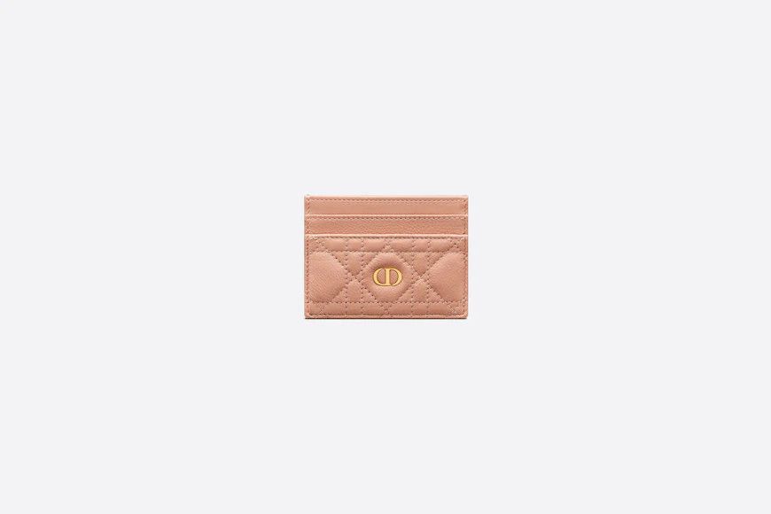 Dior Caro Five-Slot Card Holder Medium Tan Supple Cannage Calfskin