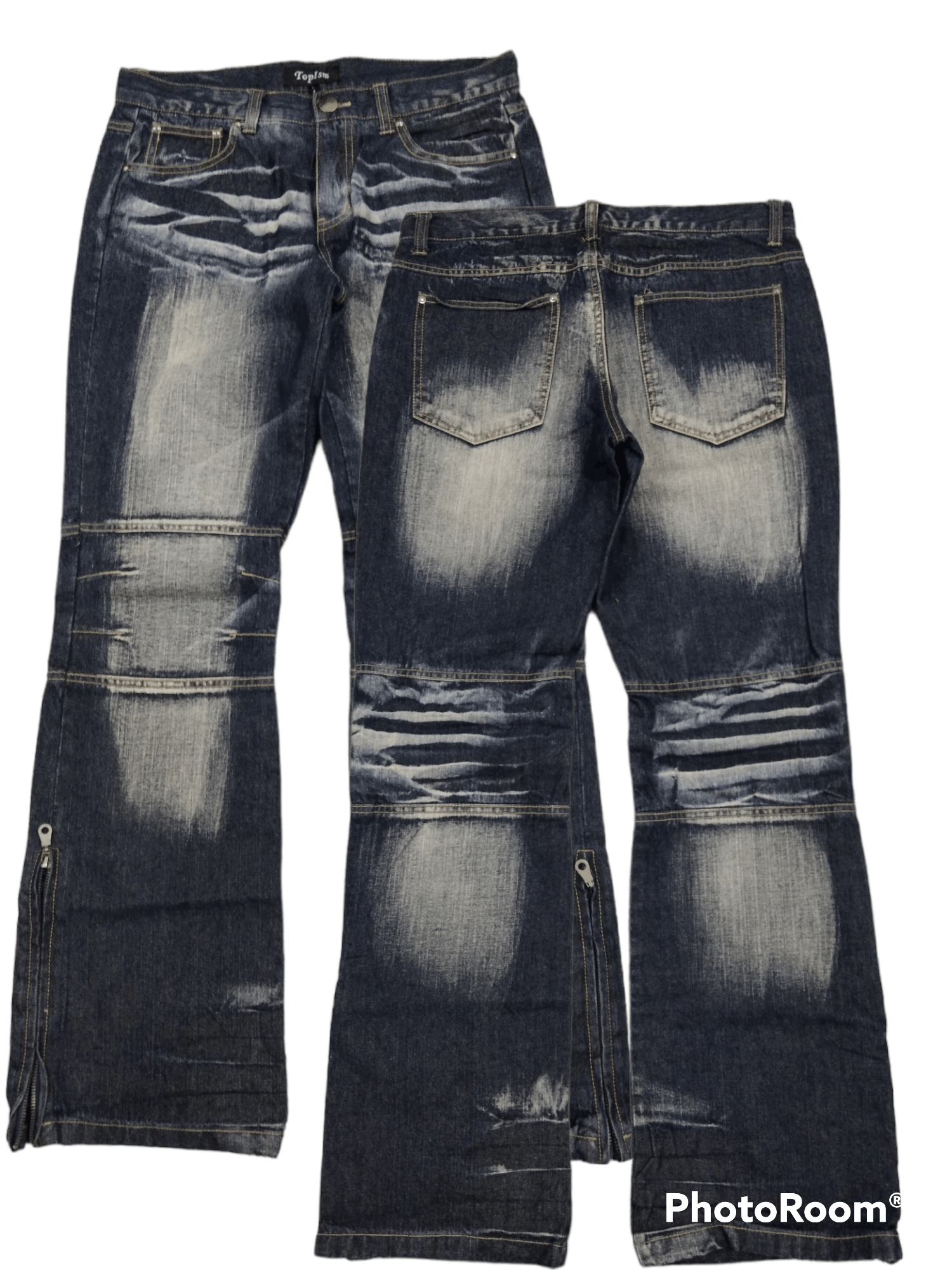 If Six Was Nine FLARE SICK WASHED TOPISM DENIM PANTS Size US 31 - 1 Thumbnail