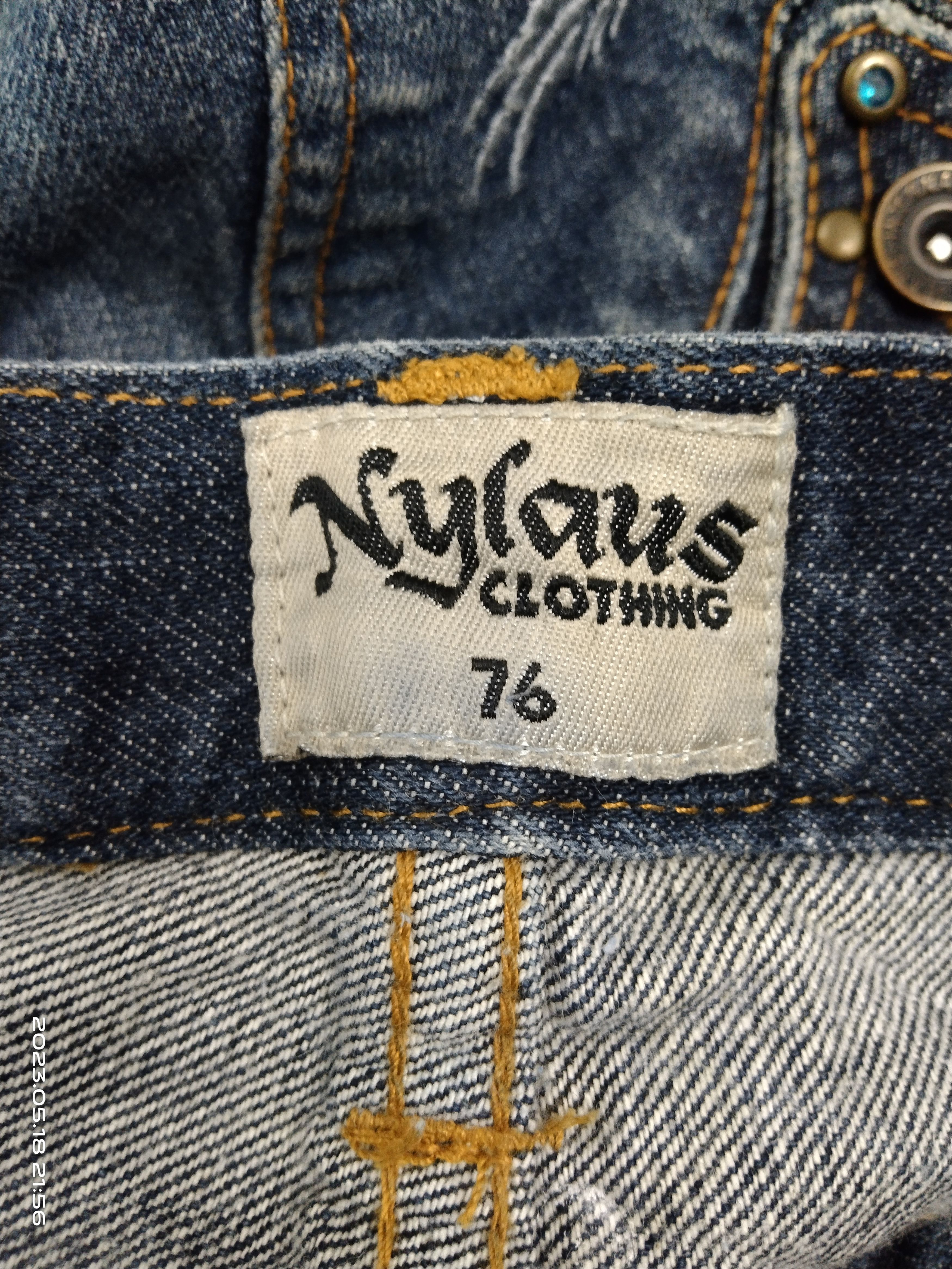 Japanese Brand FLARE TWIST WASHED BLUE NYLAUS DENIM PANTS Size US 29 - 8 Thumbnail