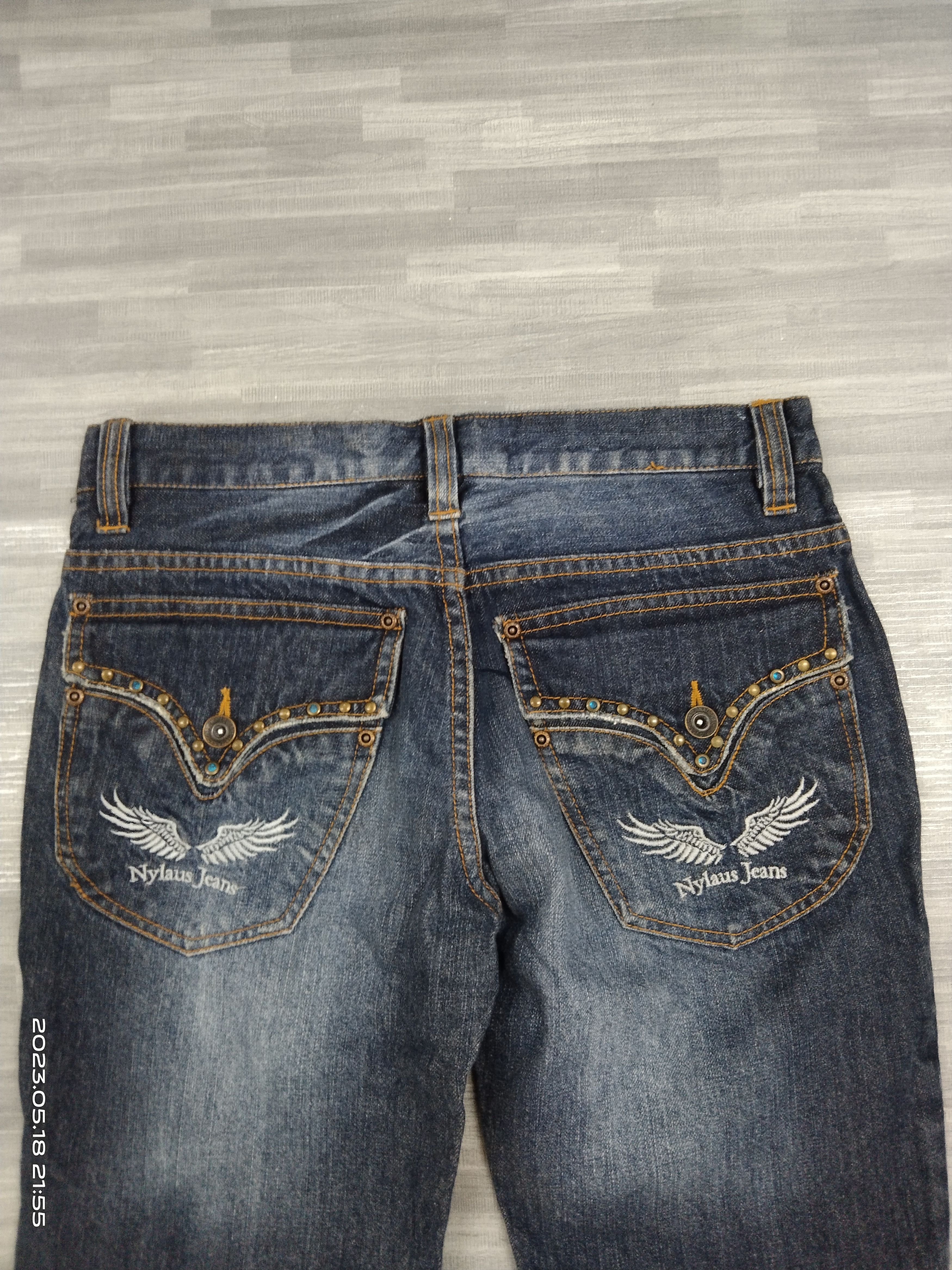 Japanese Brand FLARE TWIST WASHED BLUE NYLAUS DENIM PANTS Size US 29 - 5 Thumbnail