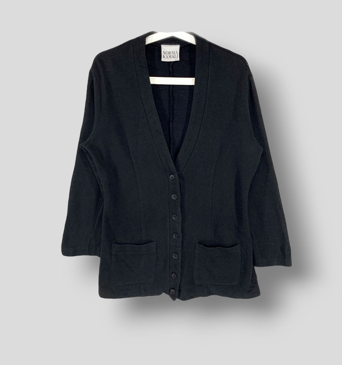 Norma kamali black plain cardigan jacket