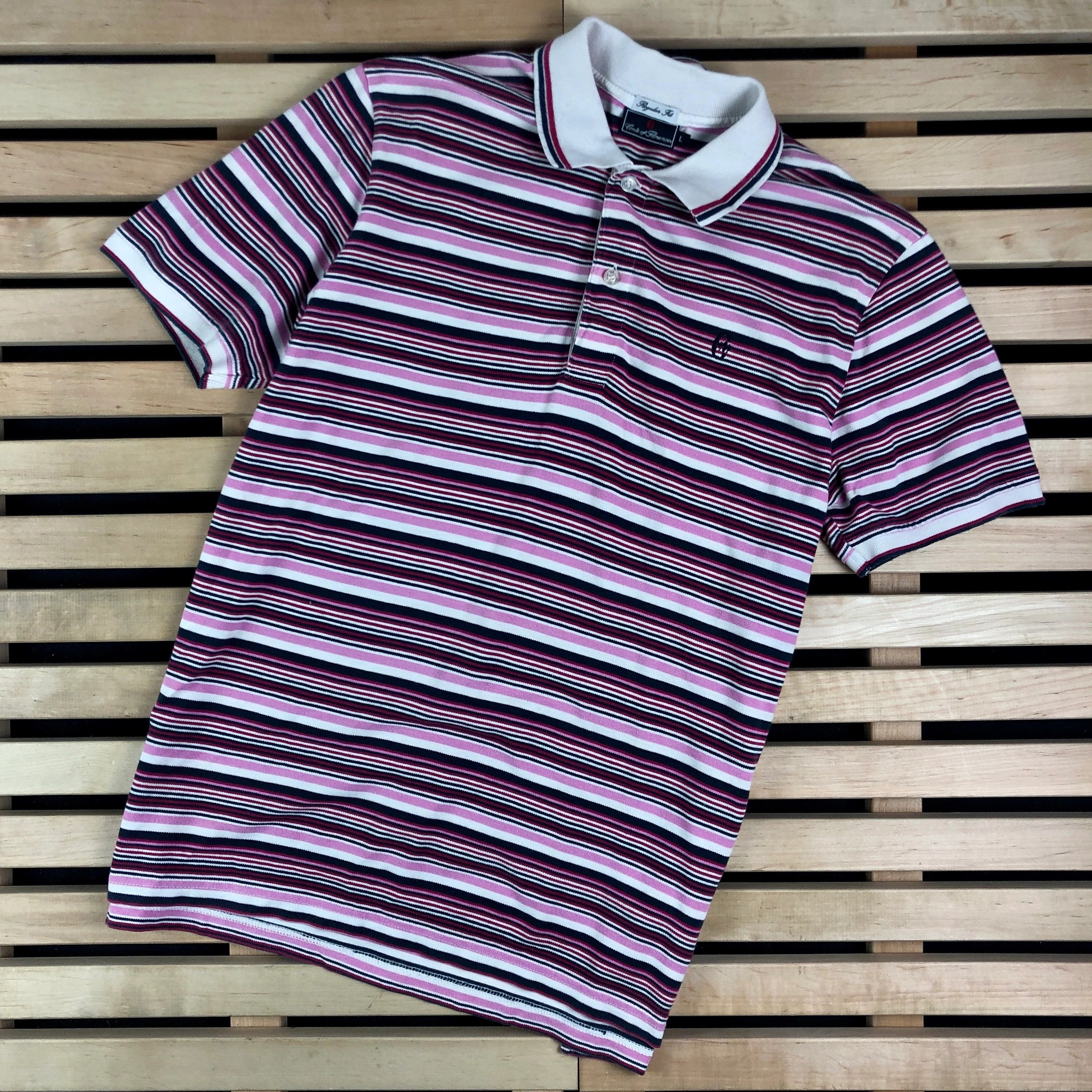 Conte of Florence Mens Polo T Shirt Conte Of Florence Size L Striped Size US L / EU 52-54 / 3 - 1 Thumbnail