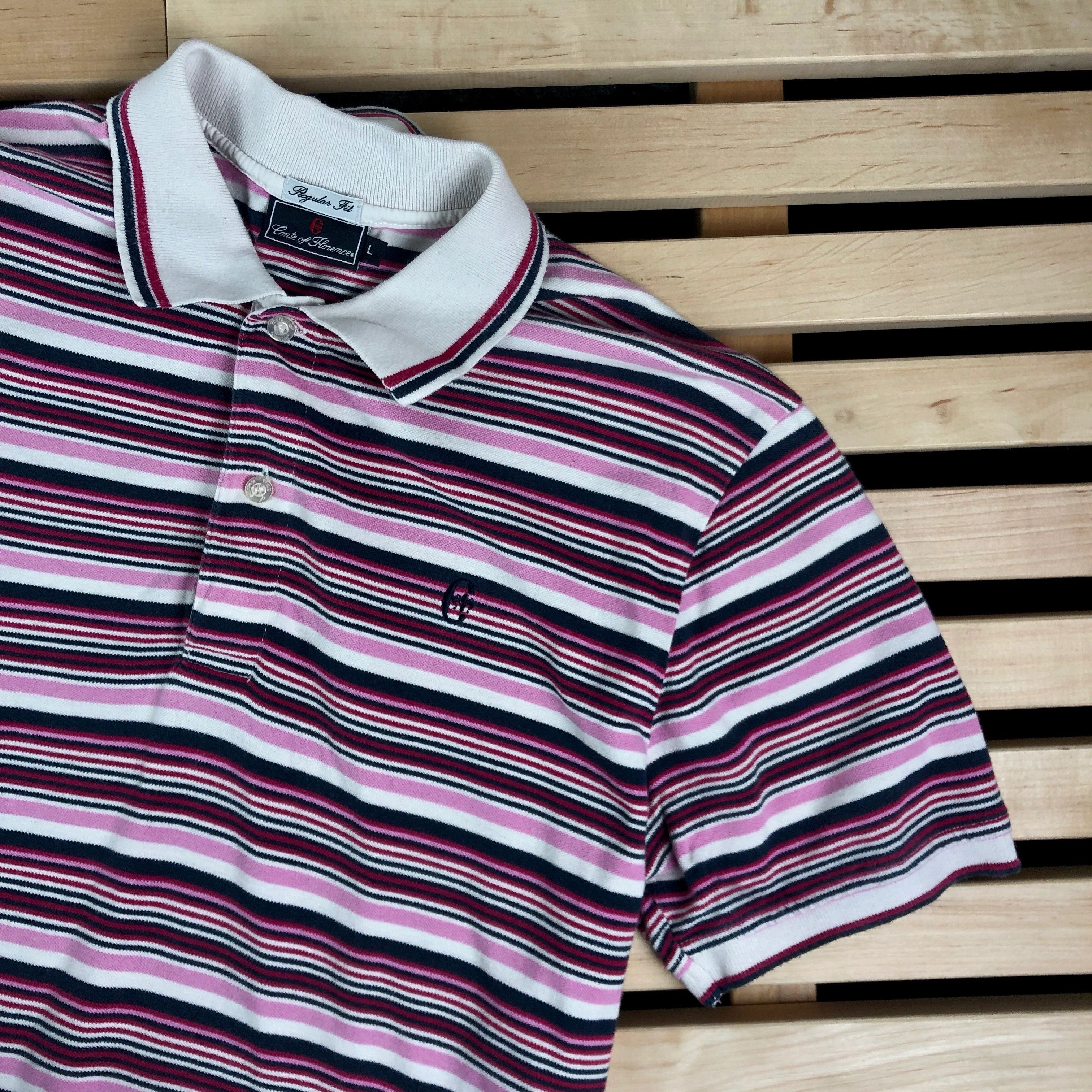 Conte of Florence Mens Polo T Shirt Conte Of Florence Size L Striped Size US L / EU 52-54 / 3 - 2 Thumbnail