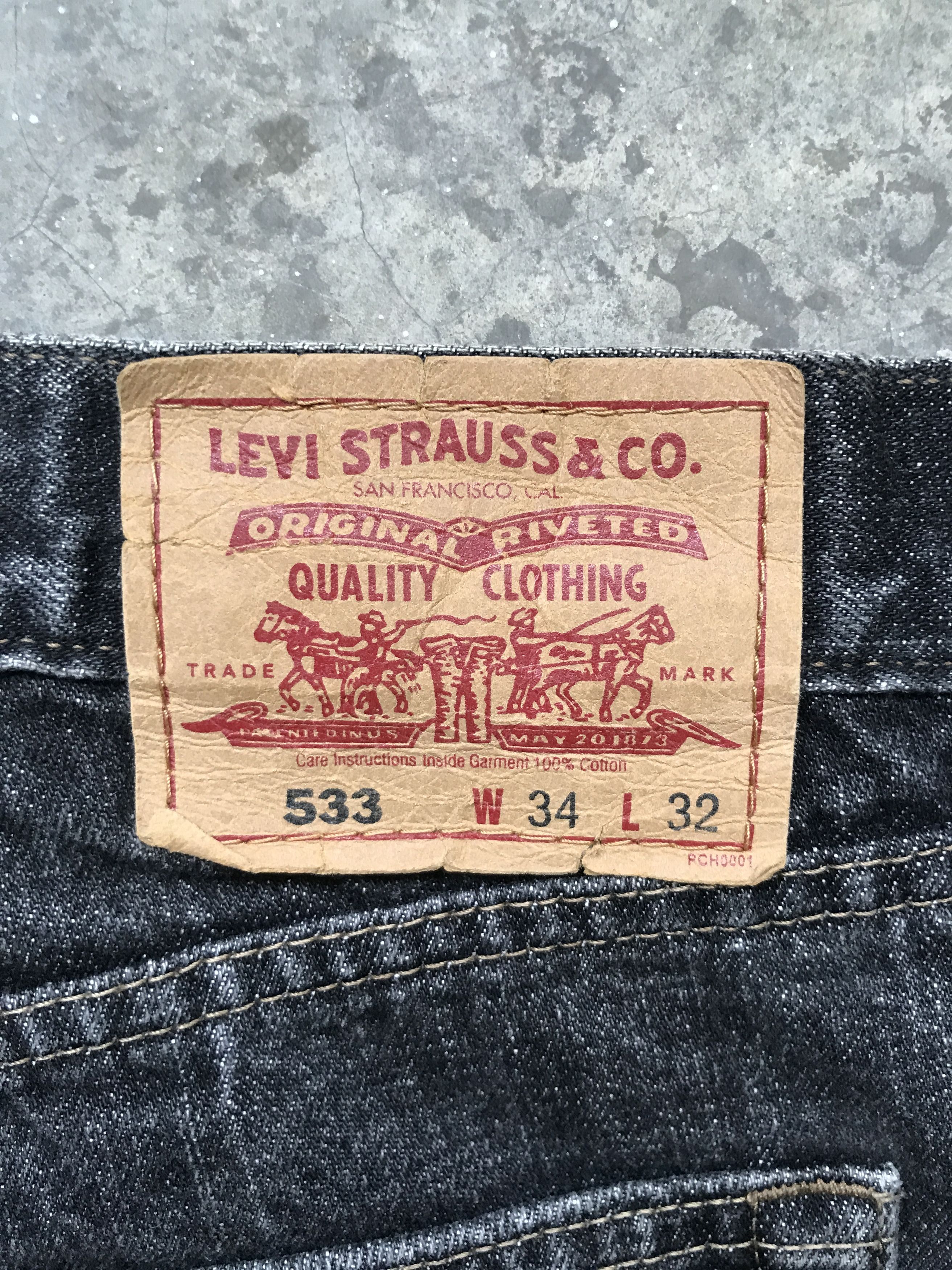 Levi's VLEV64 - Levis 533 Black Jeans Size US 33 - 13 Thumbnail