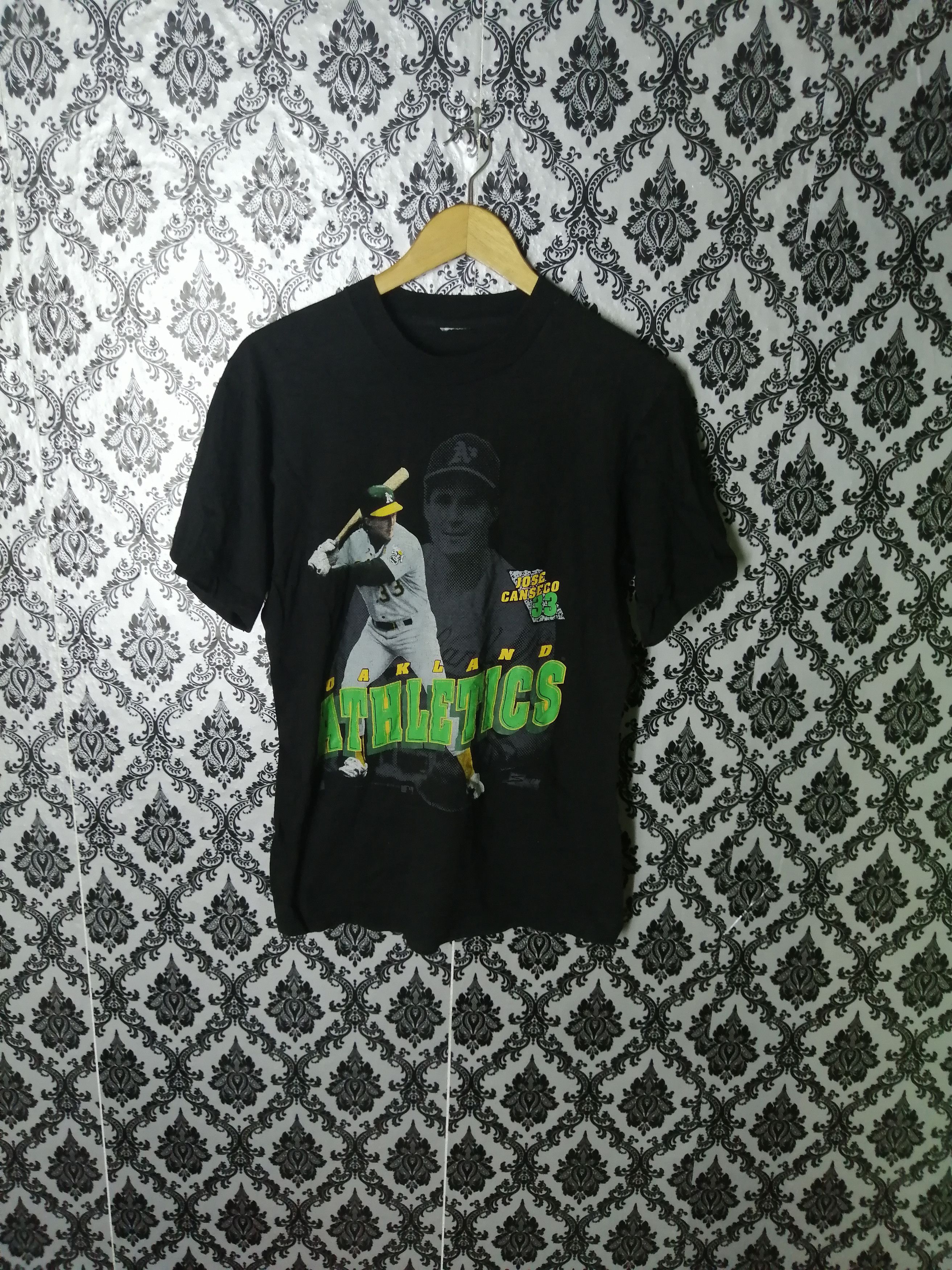 image of Mlb x Oakland Raiders Vintage 1990 Jose Canse No 33 Oakland Athletics in Black, Men's (Size Medium)