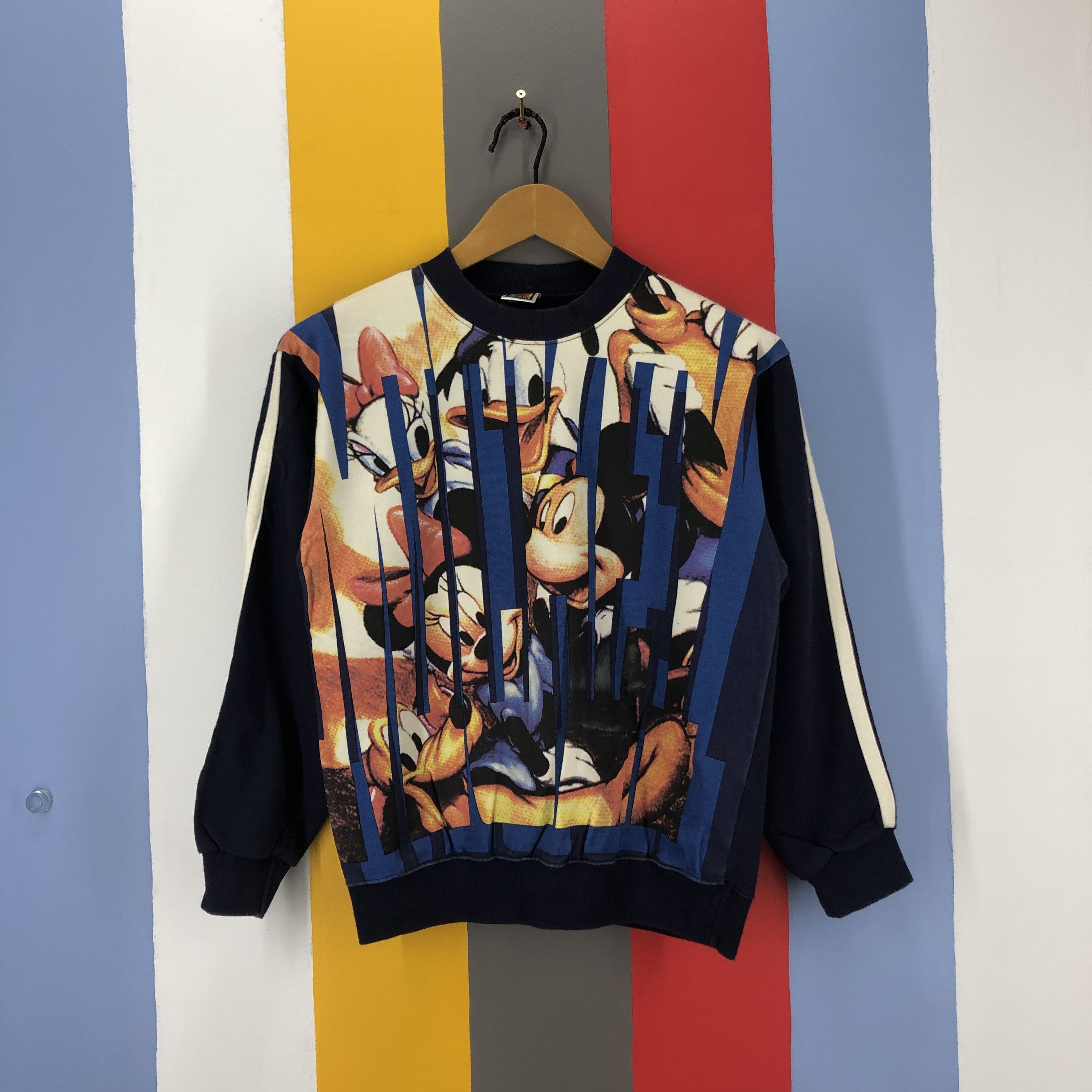 image of Cartoon Network x Disney Vintage Mickey Unlimited Crew Neck Sweatshirt 0882/af in Navy Blue, Women'