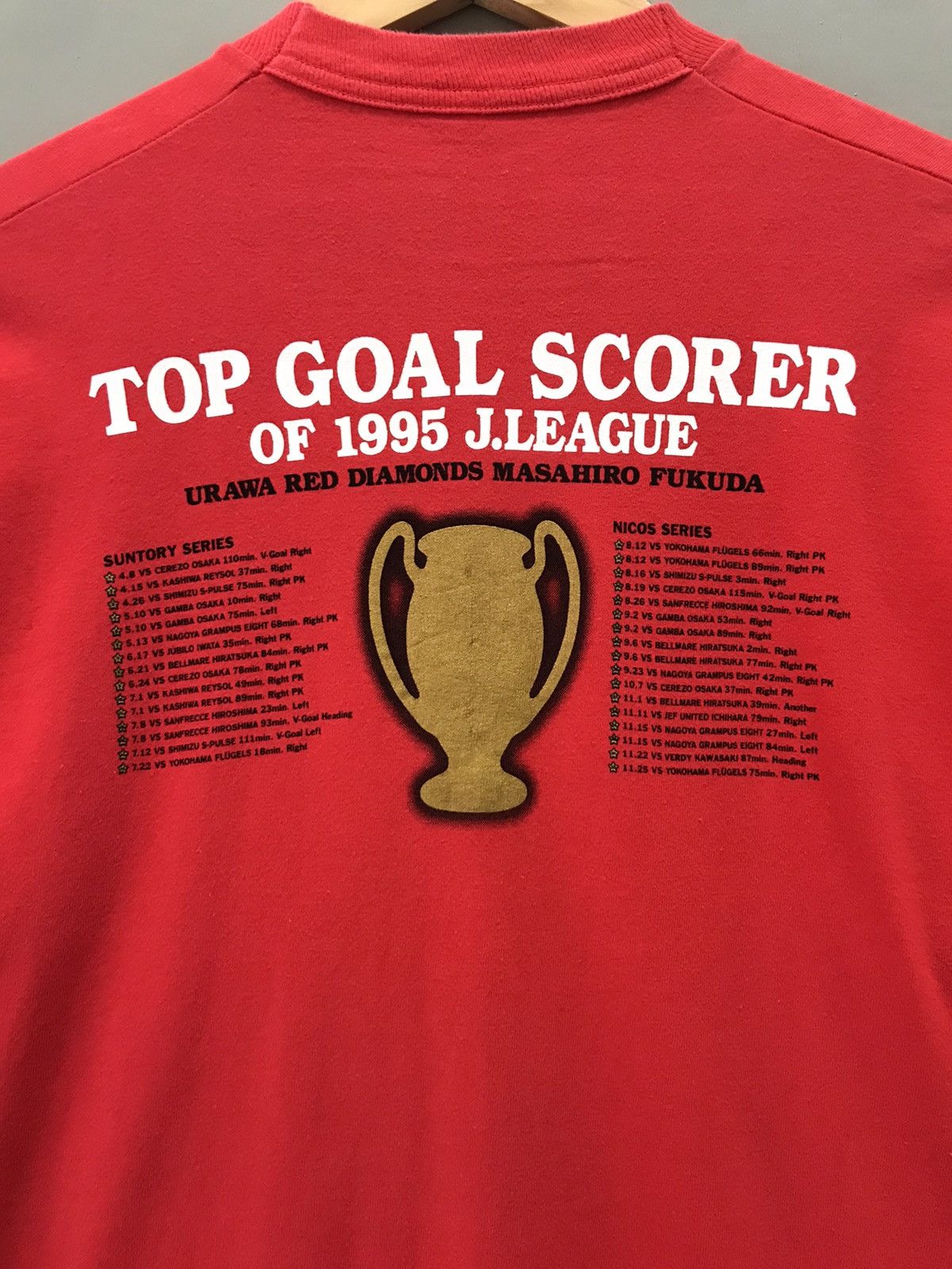 Vintage Vintage 1995 Urawa Red Diamonds Masahiro Fukuda J-League Tee Size US L / EU 52-54 / 3 - 7 Thumbnail