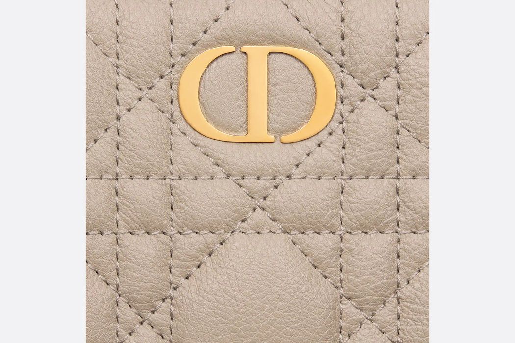 Dior - Dior Caro Five-Slot Card Holder Sand-Colored Supple Cannage Calfskin - Women