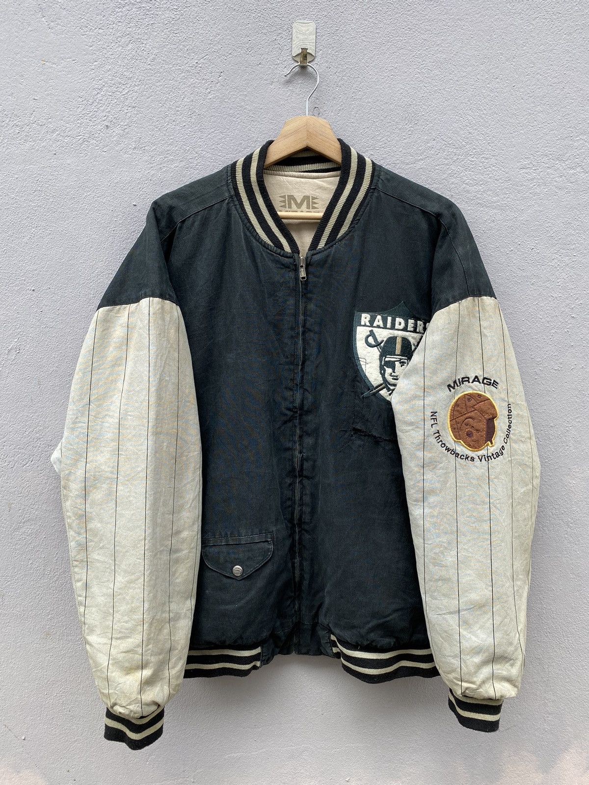 NFL Vintage Rare Oakland RAIDERS by MIRAGE Reversible NFL Bomber Size US XXL / EU 58 / 5 - 5 Thumbnail