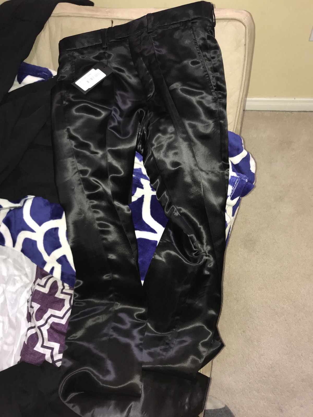 Raf Simons S/S 2017 Black Satin Slim Pants (MSRP $1,300) Size US 31 - 7 Thumbnail