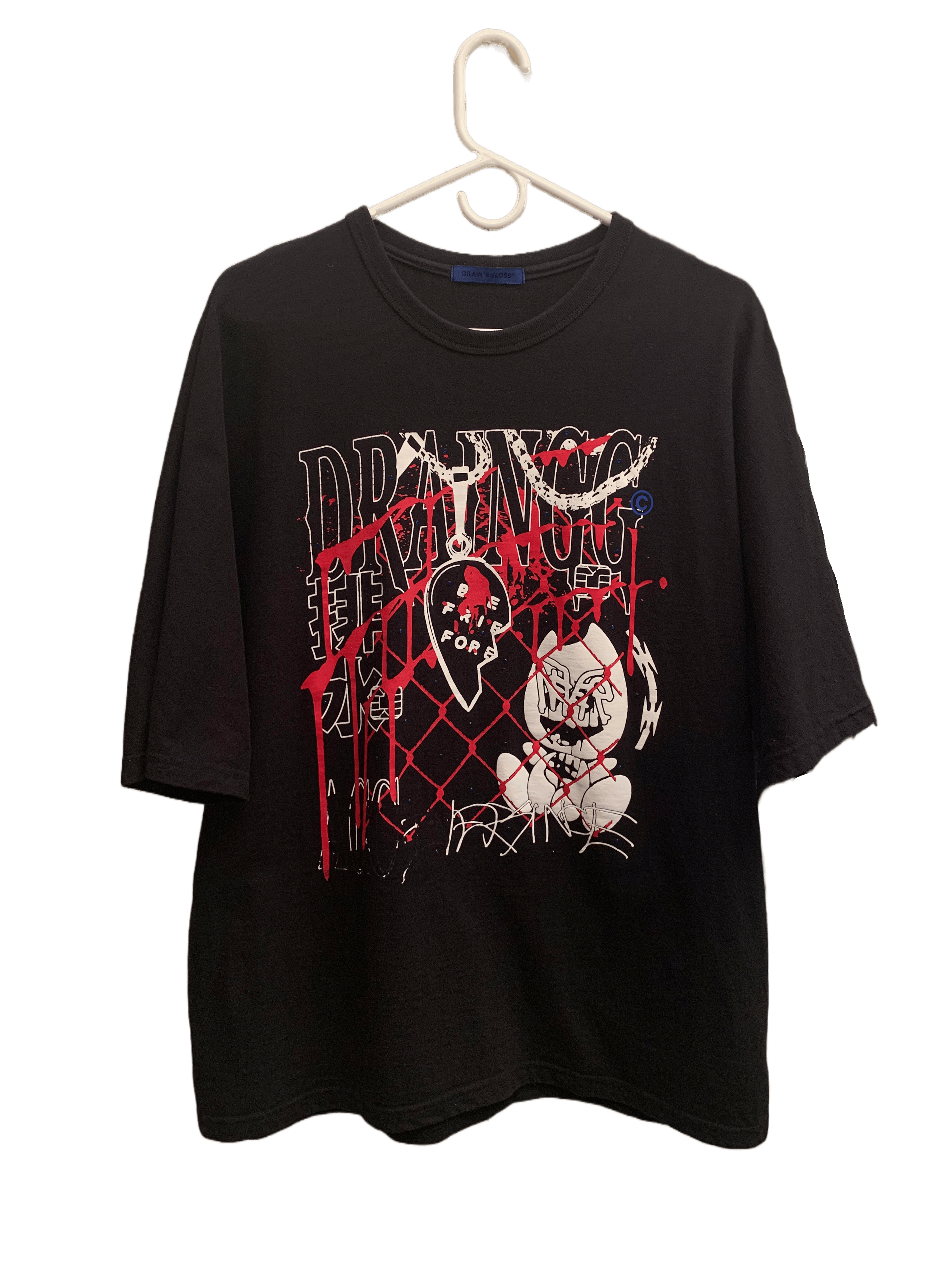 Image of Drain Gang x Sad Boys Drain&g'loss T-Shirt [One Size] [Rhinestones] in Black, Men's (Size XL)