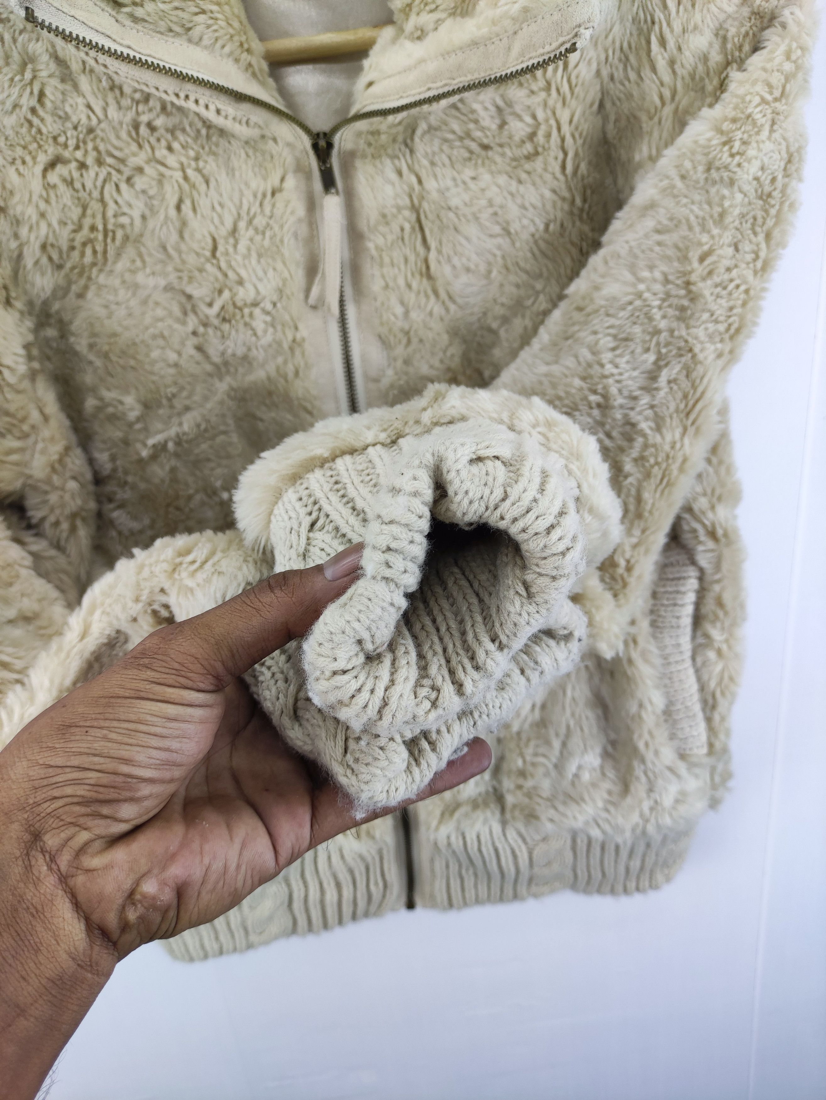 Japanese Brand Vintage Sweater Faux Fur Zipper by Navy Nature Size M / US 6-8 / IT 42-44 - 3 Thumbnail