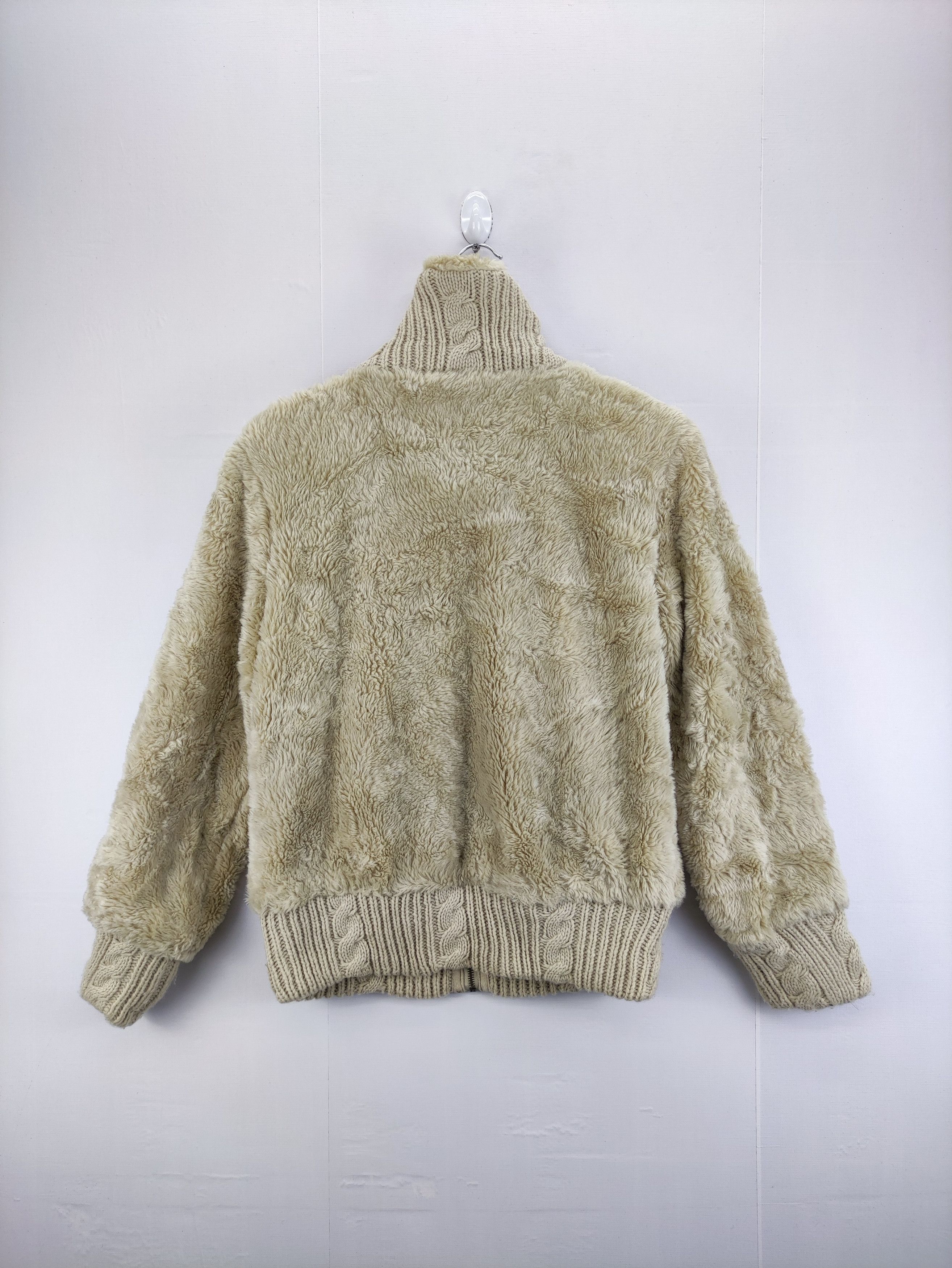 Japanese Brand Vintage Sweater Faux Fur Zipper by Navy Nature Size M / US 6-8 / IT 42-44 - 8 Thumbnail