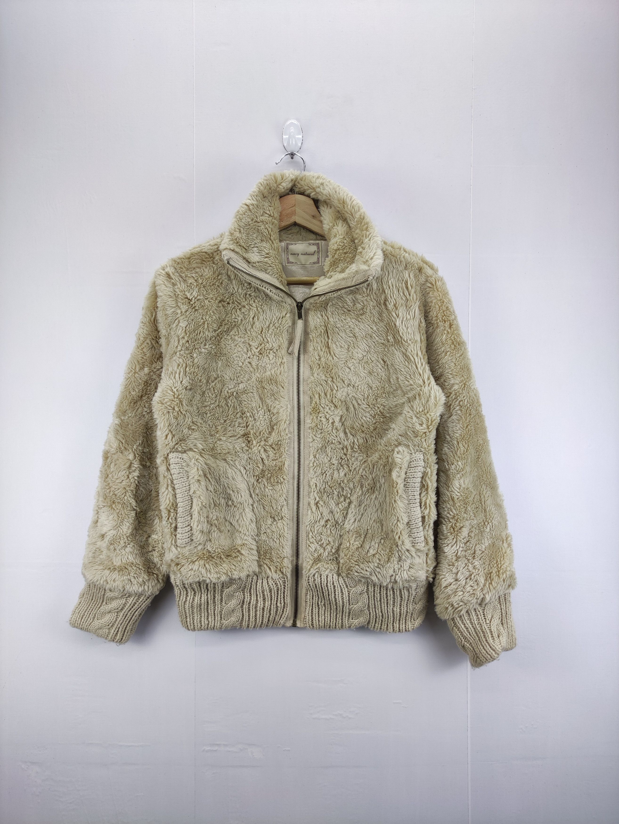 Japanese Brand Vintage Sweater Faux Fur Zipper by Navy Nature Size M / US 6-8 / IT 42-44 - 1 Thumbnail