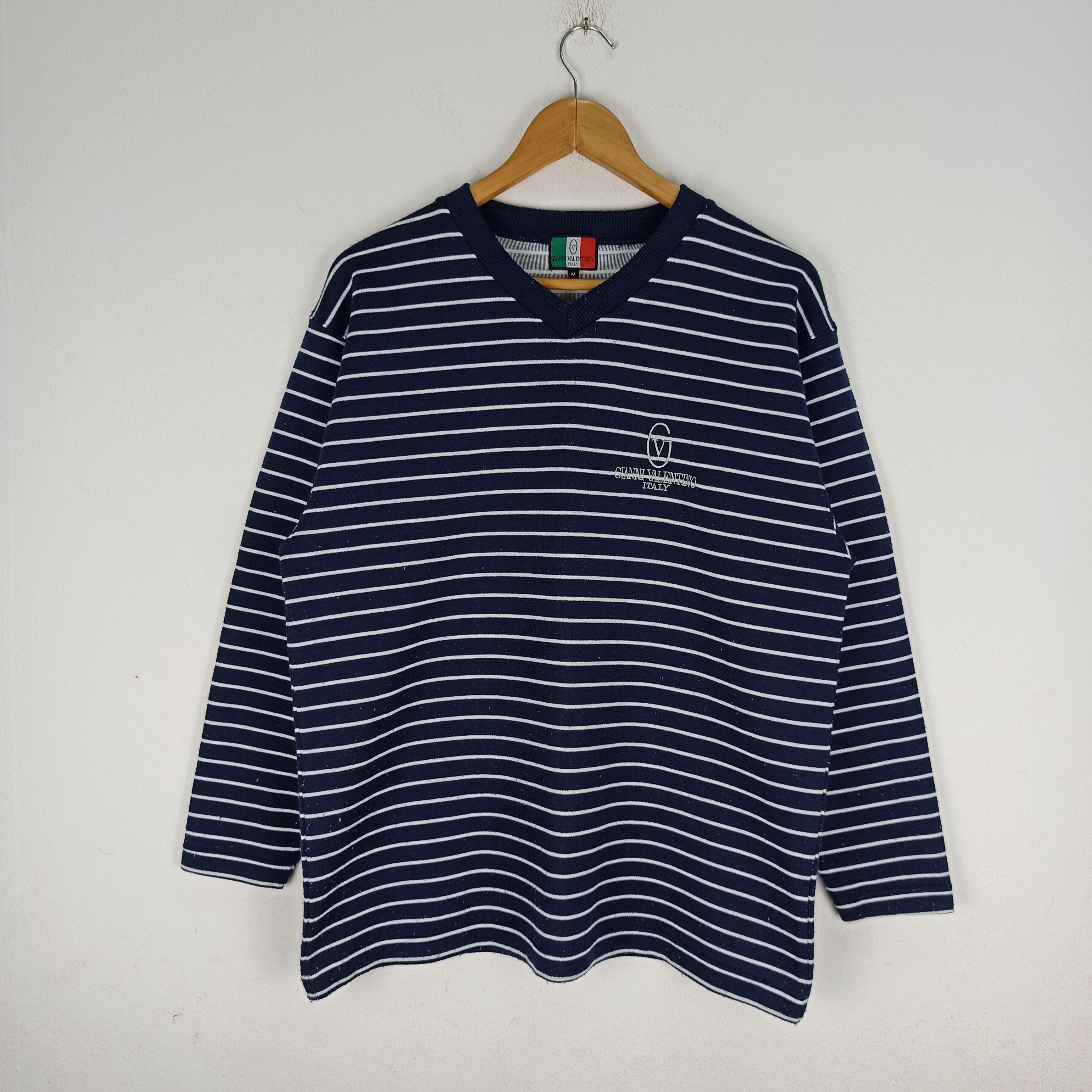 Gianni Valentino 🔥Rare🔥 Gianni Valentino Italy V neck Striped Size US M / EU 48-50 / 2 - 1 Thumbnail