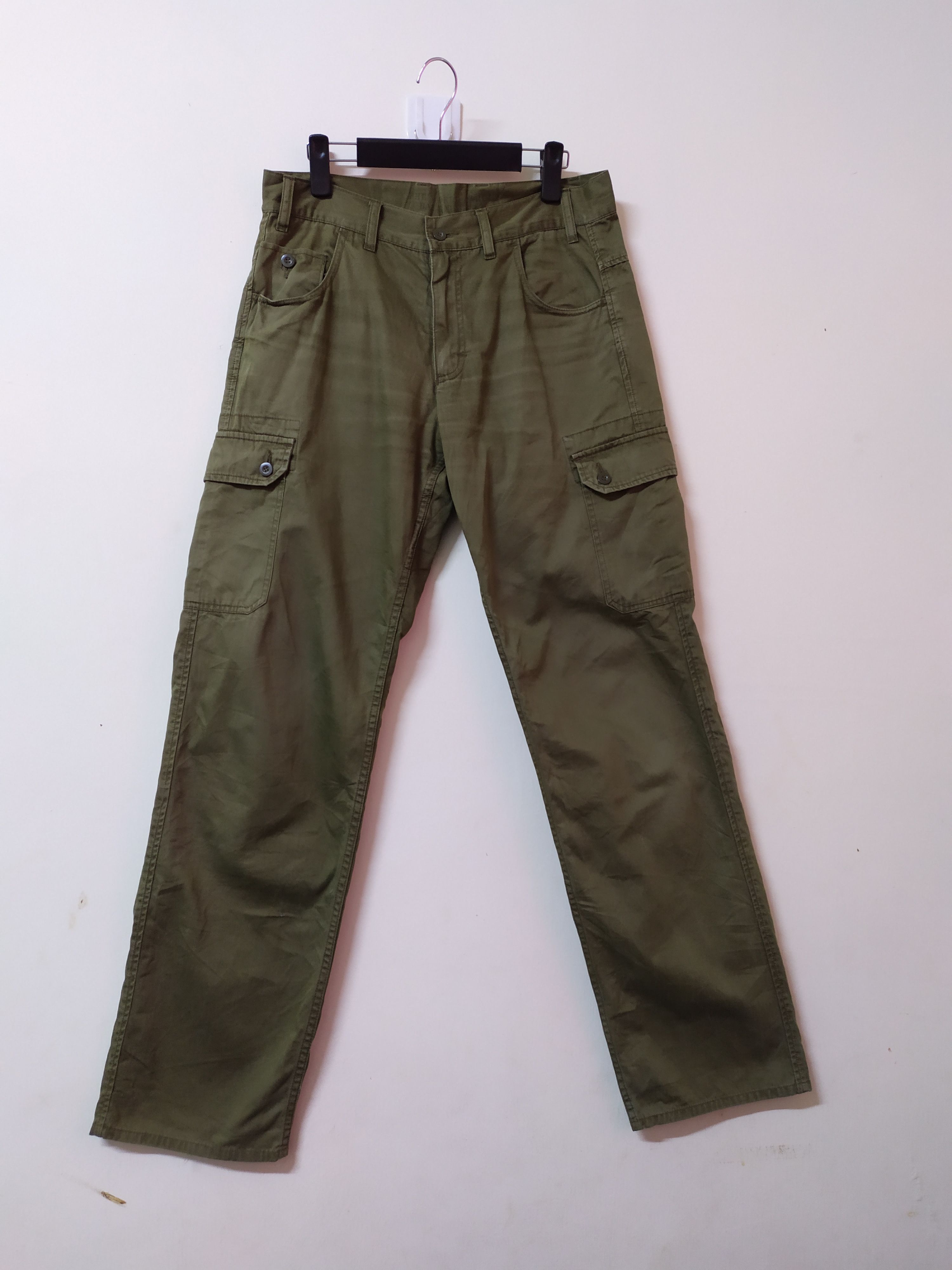 BACK NUMBER FADED CARGO PANTS MULTIPOCKET TACTICAL PANTS